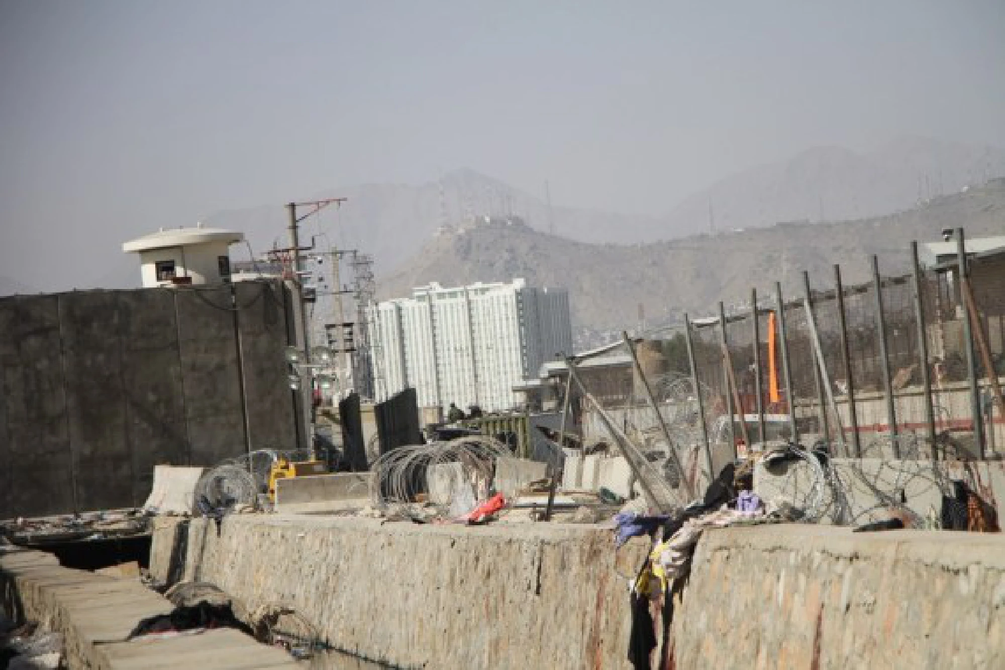 Photo taken on Aug. 27, 2021 shows the explosion site near the Kabul airport in Afghanistan.