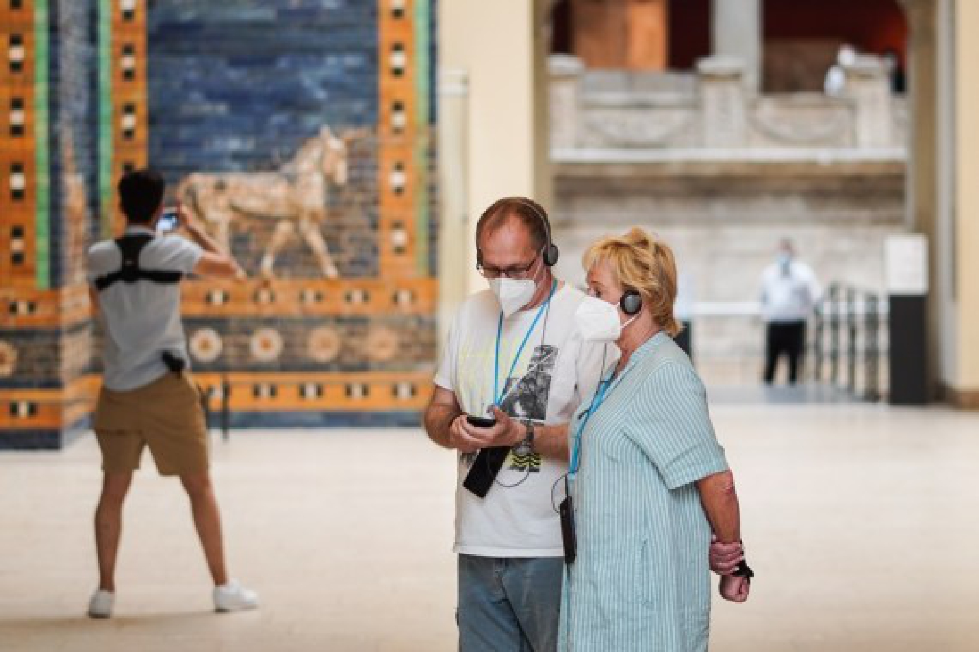 People visit the Pergamon Museum in Berlin, capital of Germany, June 4, 2021.