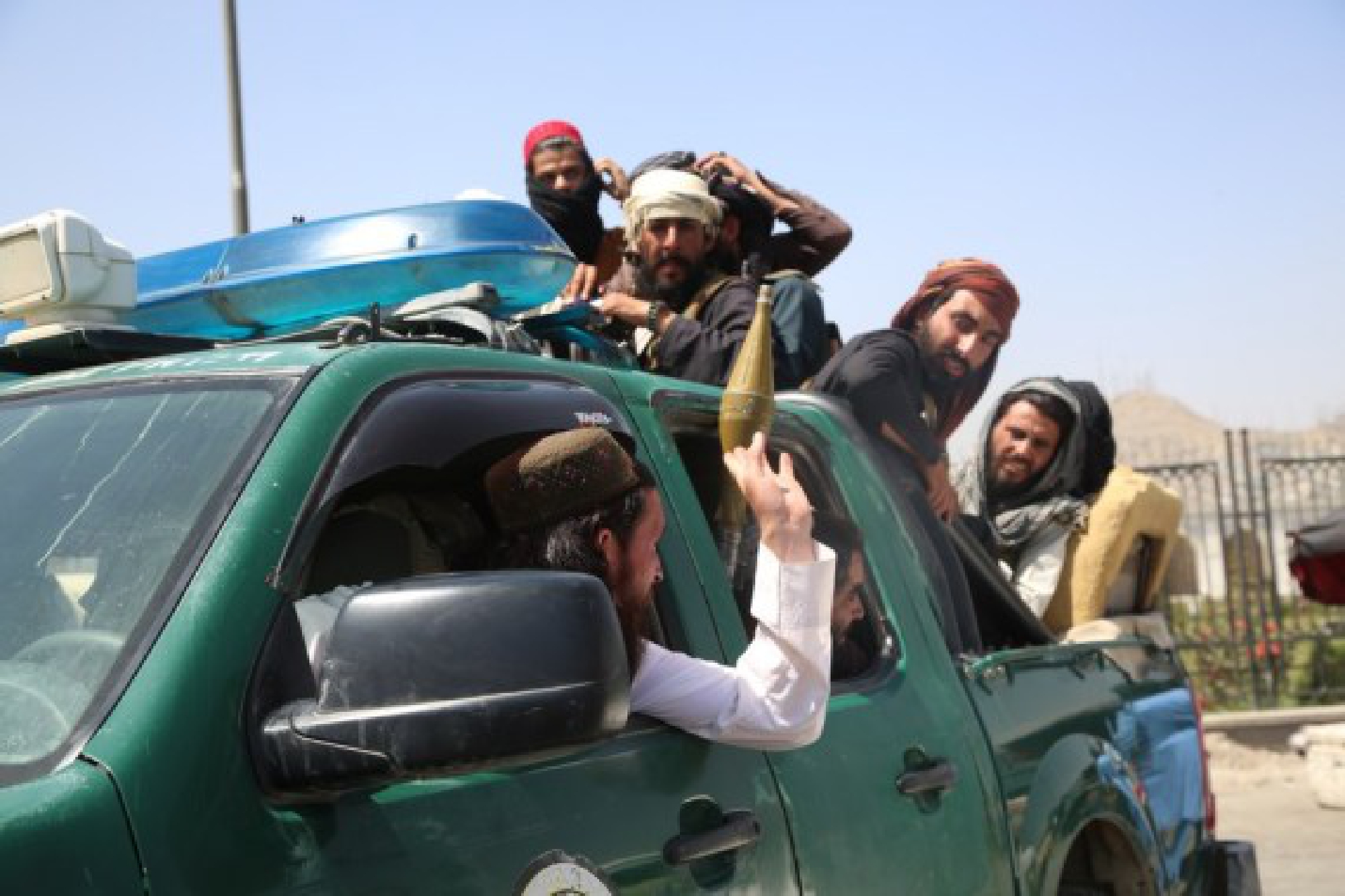 Afghan Taliban fighters are seen in Kabul, capital of Afghanistan, Aug. 16, 2021.