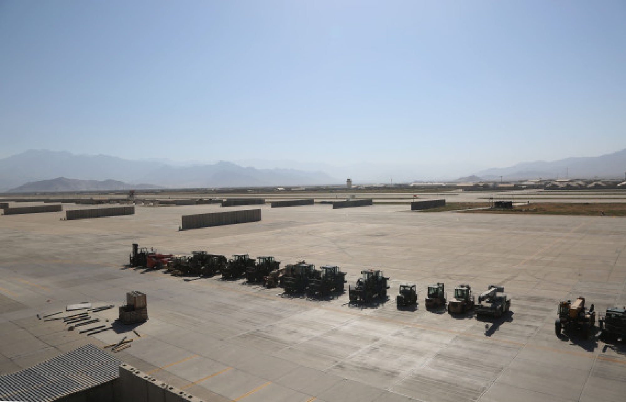 Photo taken on July 8, 2021 shows the Bagram Airfield base after all U.S. and NATO forces evacuated in Parwan province, eastern Afghanistan.