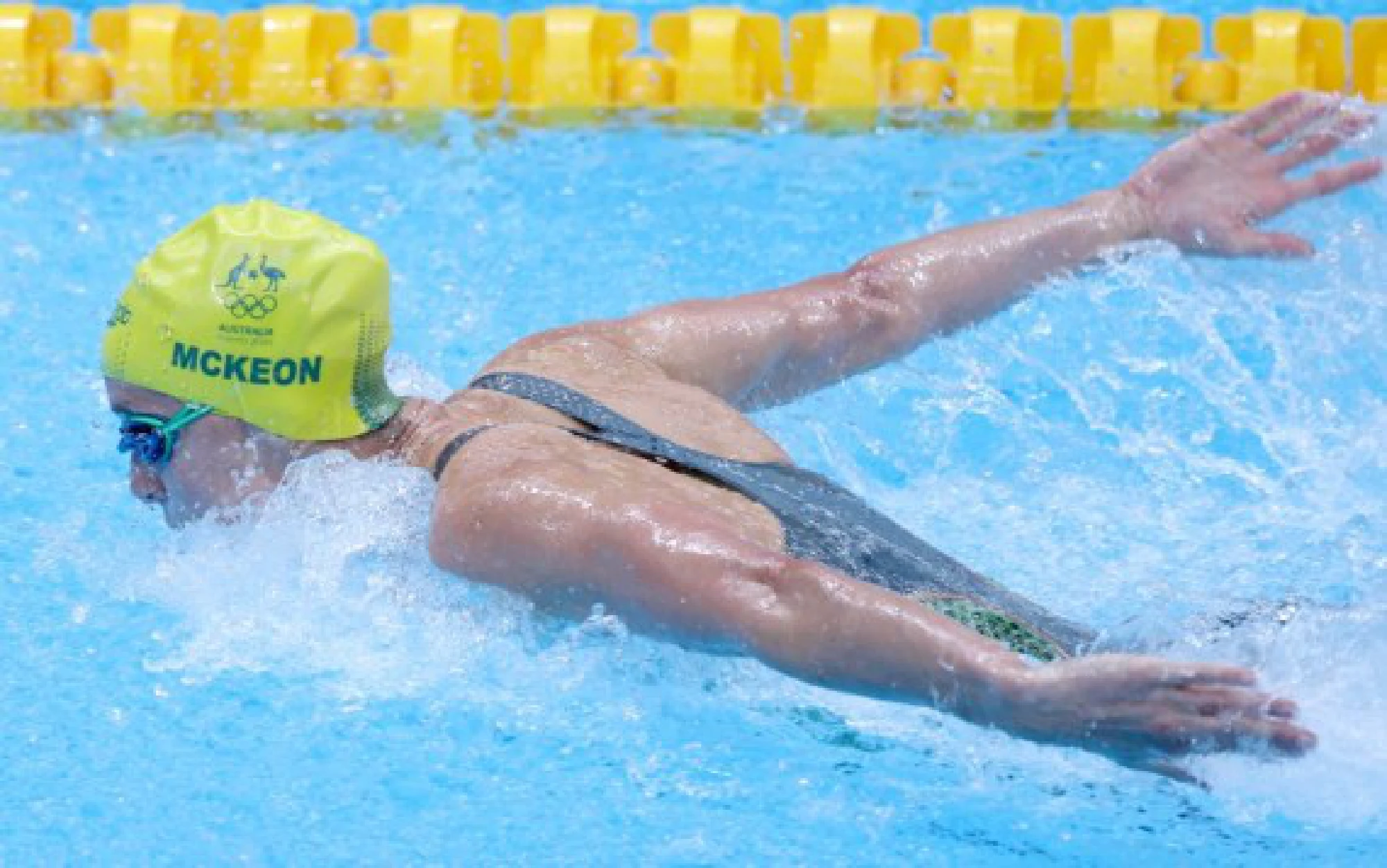 Emma McKeon of Australia competes during the women's 4X100m medley relay final of swimming competition at the Tokyo 2020 Olympic Games in Tokyo, Japan, Aug. 1, 2021.