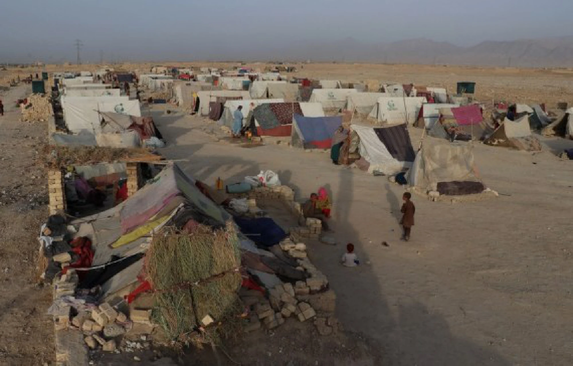 Photo taken on July 31, 2021 shows a makeshift camp site in Mazar-i-Sharif, capital of Balkh province, Afghanistan. 