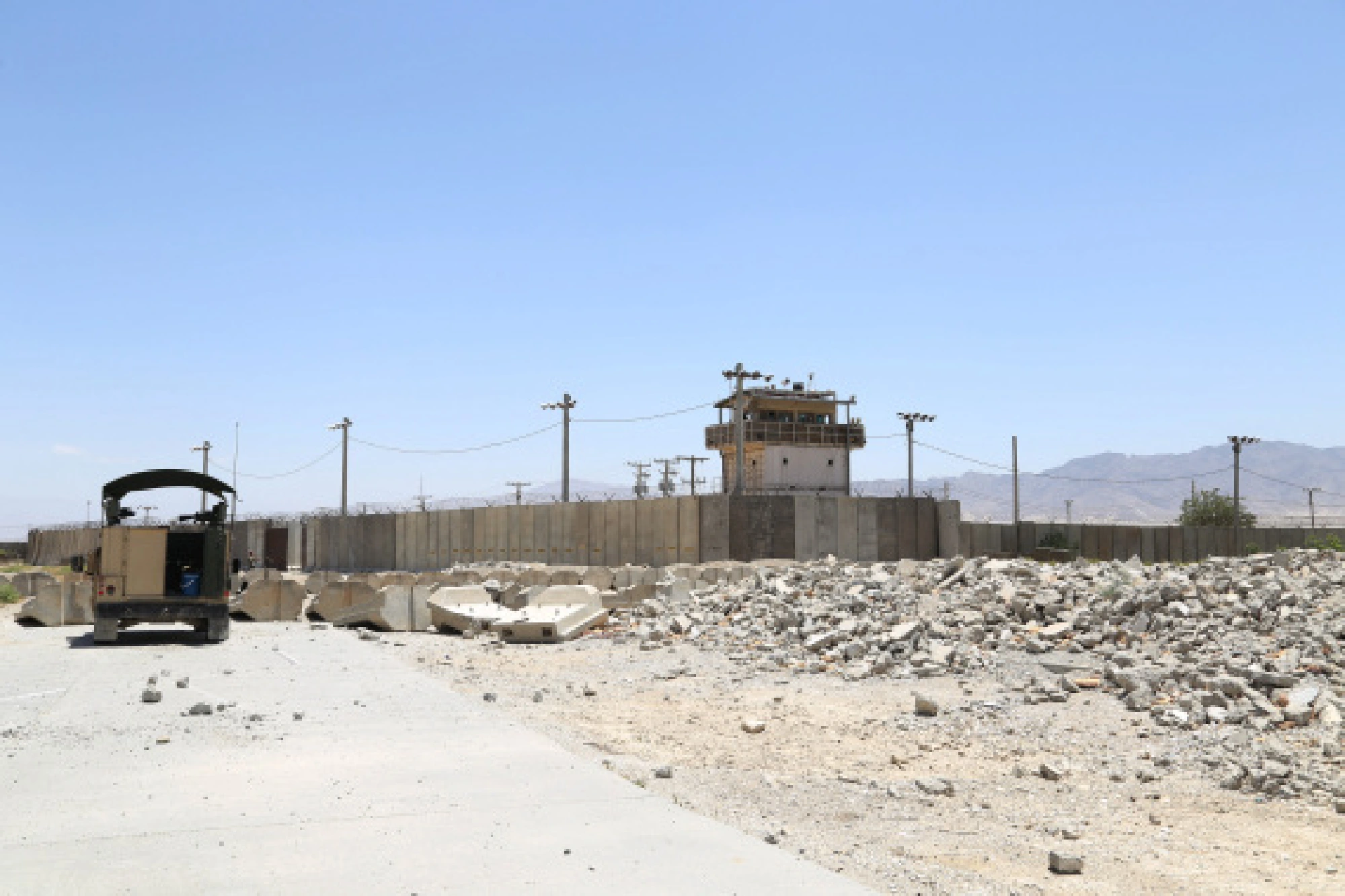 Photo taken on July 2, 2021 shows the Bagram Airfield after all U.S. and NATO forces evacuated in Parwan province, eastern Afghanistan.