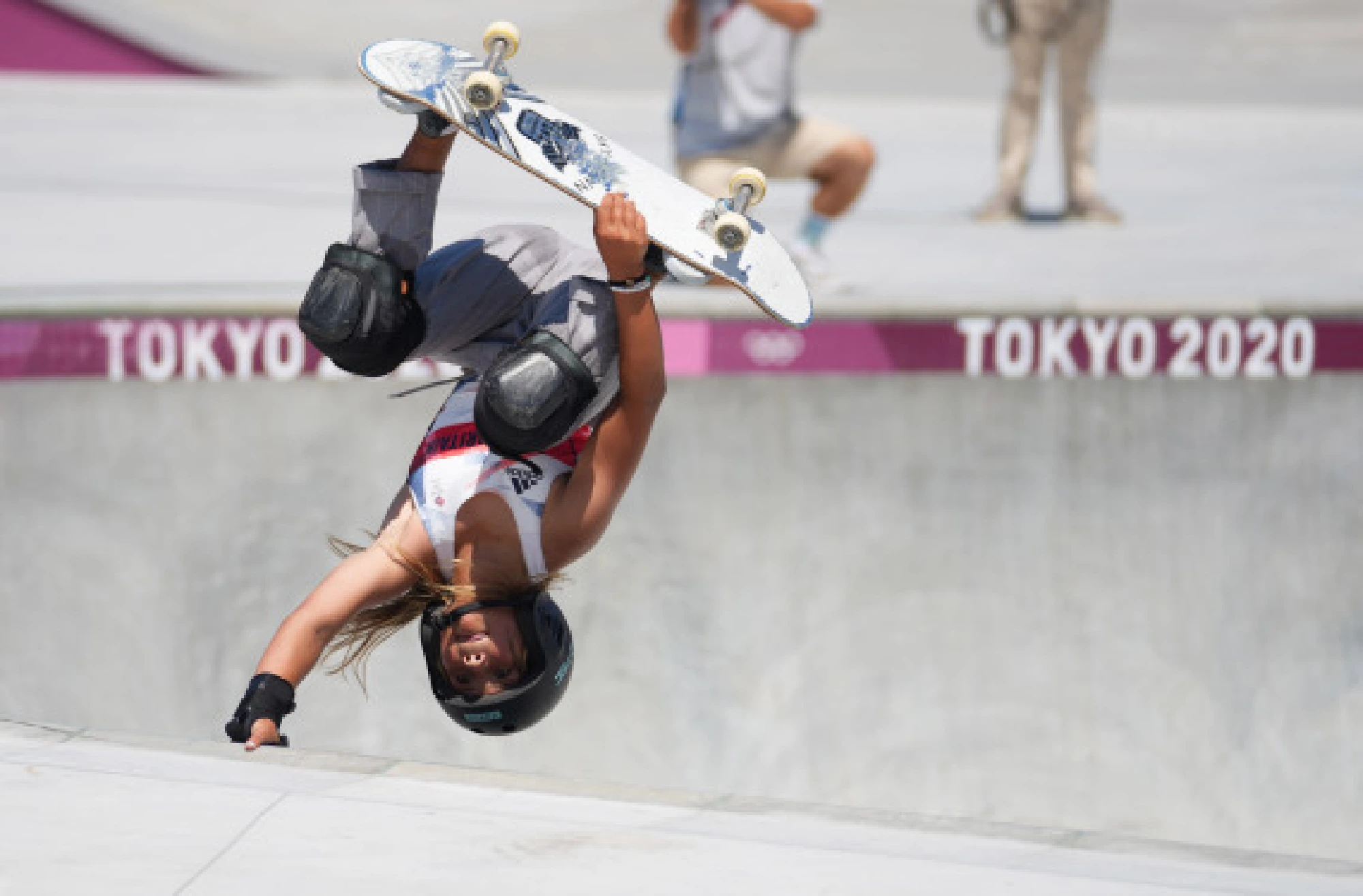 Sky Brown of Great Britain competes during women's park final of skateboarding at the Tokyo 2020 Olympic Games in Tokyo, Japan, Aug. 4, 2021.