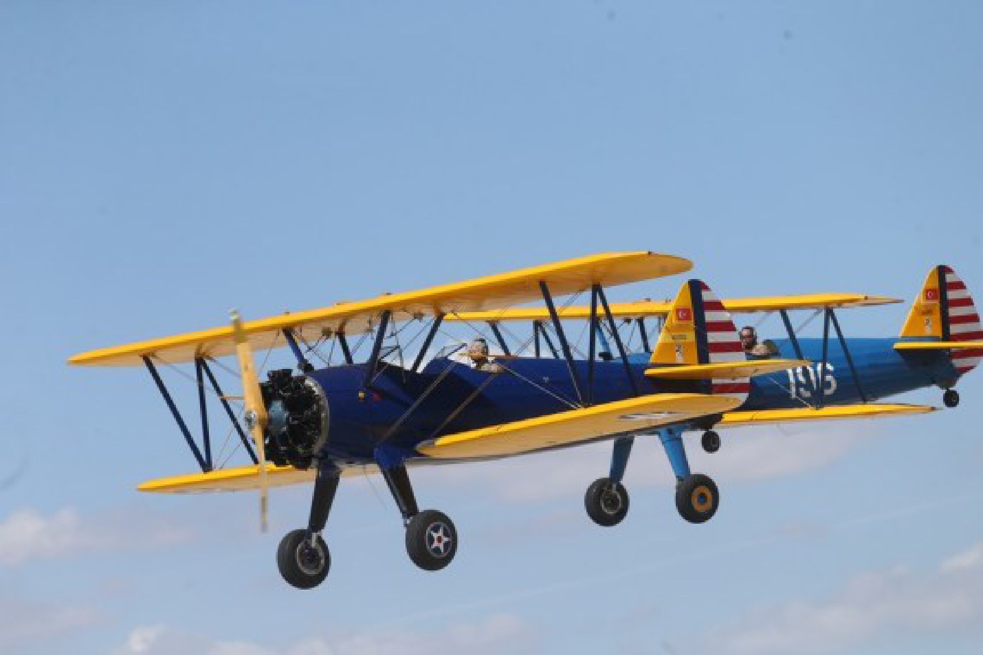 Aircraft perform during the Sivrihisar Airshow 2021 in Sivrihisar district of Eskisehir in Turkey, on Sept. 12, 2021.