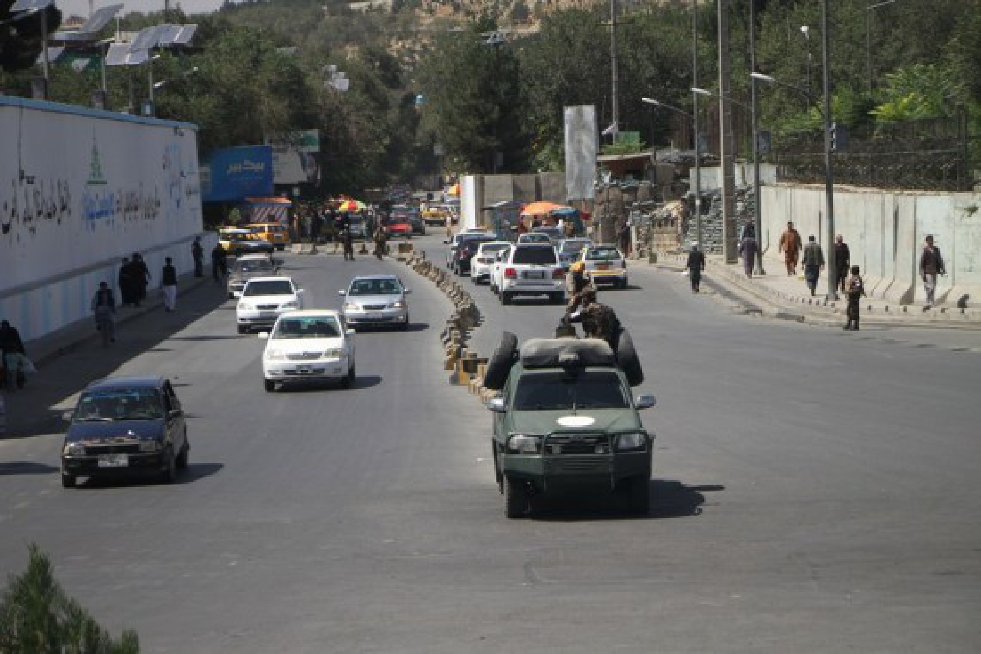 Photo taken on Sept. 8, 2021 shows a view of a street in Kabul, capital of Afghanistan.