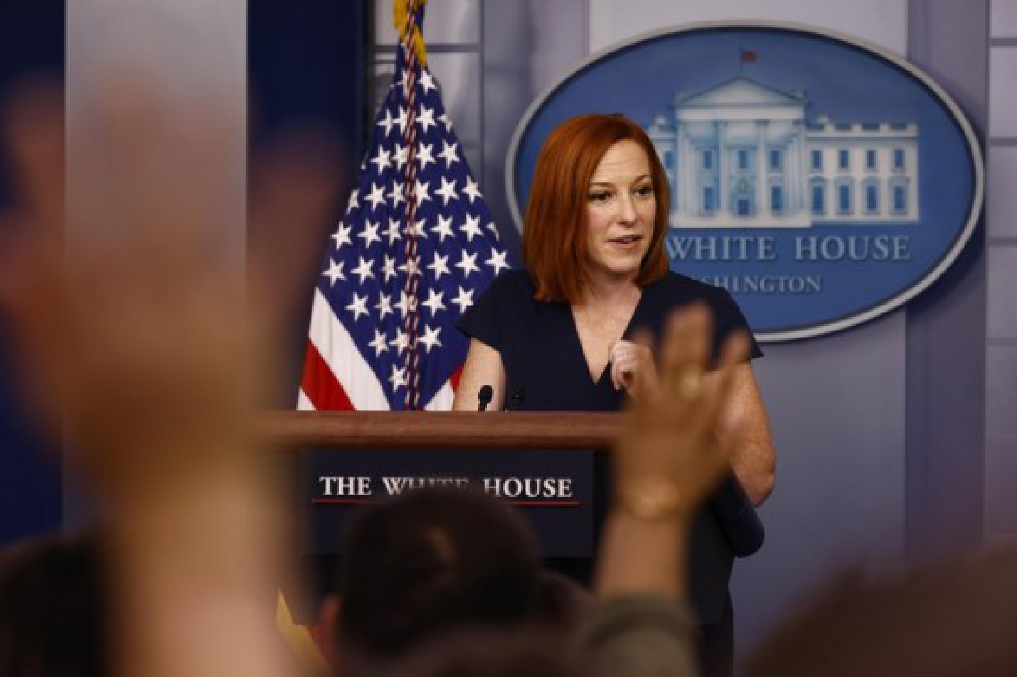 White House Press Secretary Jen Psaki speaks during a press briefing at the White House in Washington, D.C., the United States, on June 8, 2021.