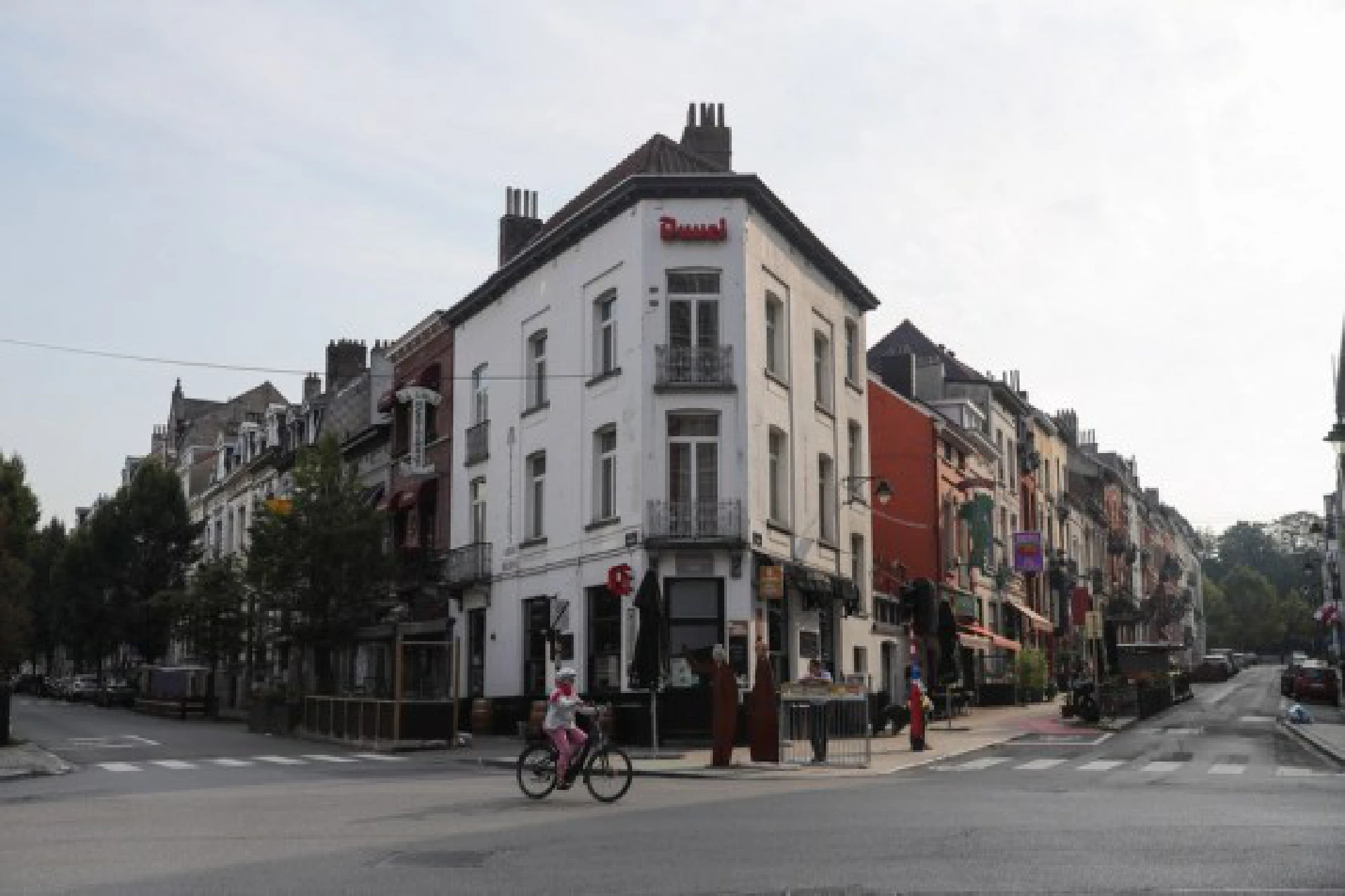 A woman rides a bike on Car Free Sunday in Brussels, Belgium, Sept. 19, 2021.(Xinhua/Zheng Huansong)