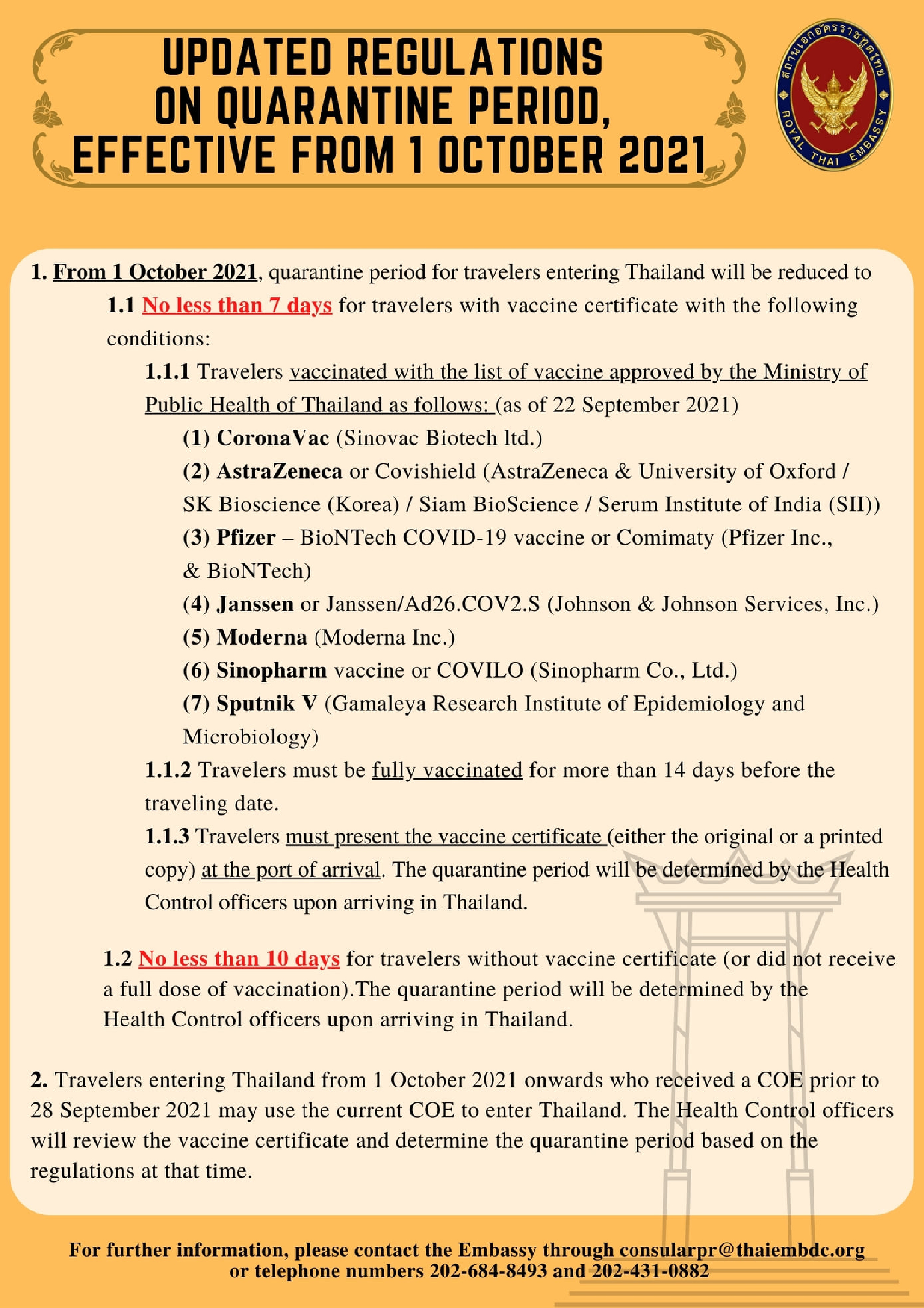 Consulate General posts updated rules on quarantine for foreign visitors
