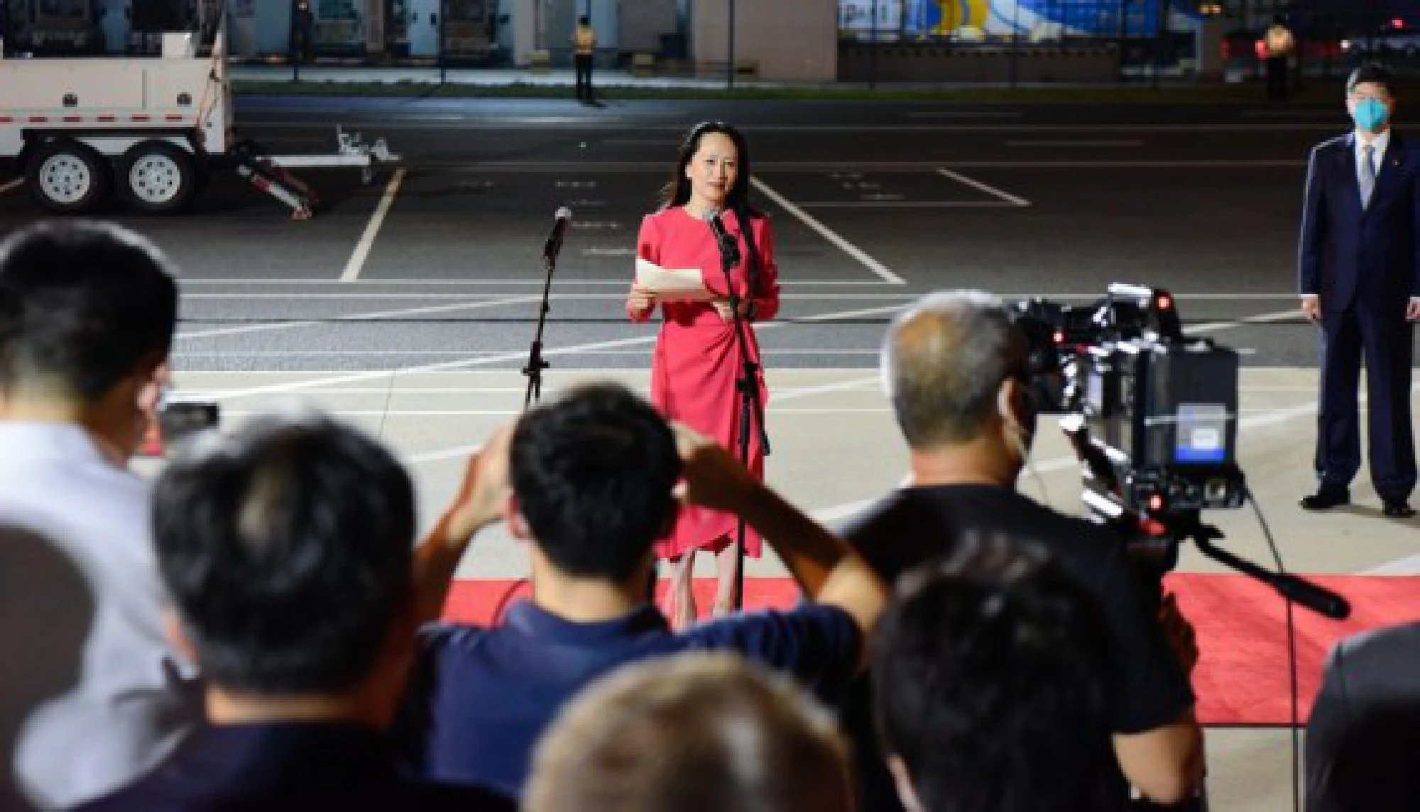 Meng Wanzhou, Huawei's chief financial officer, arrived in the southern Chinese city of Shenzhen on Saturday night