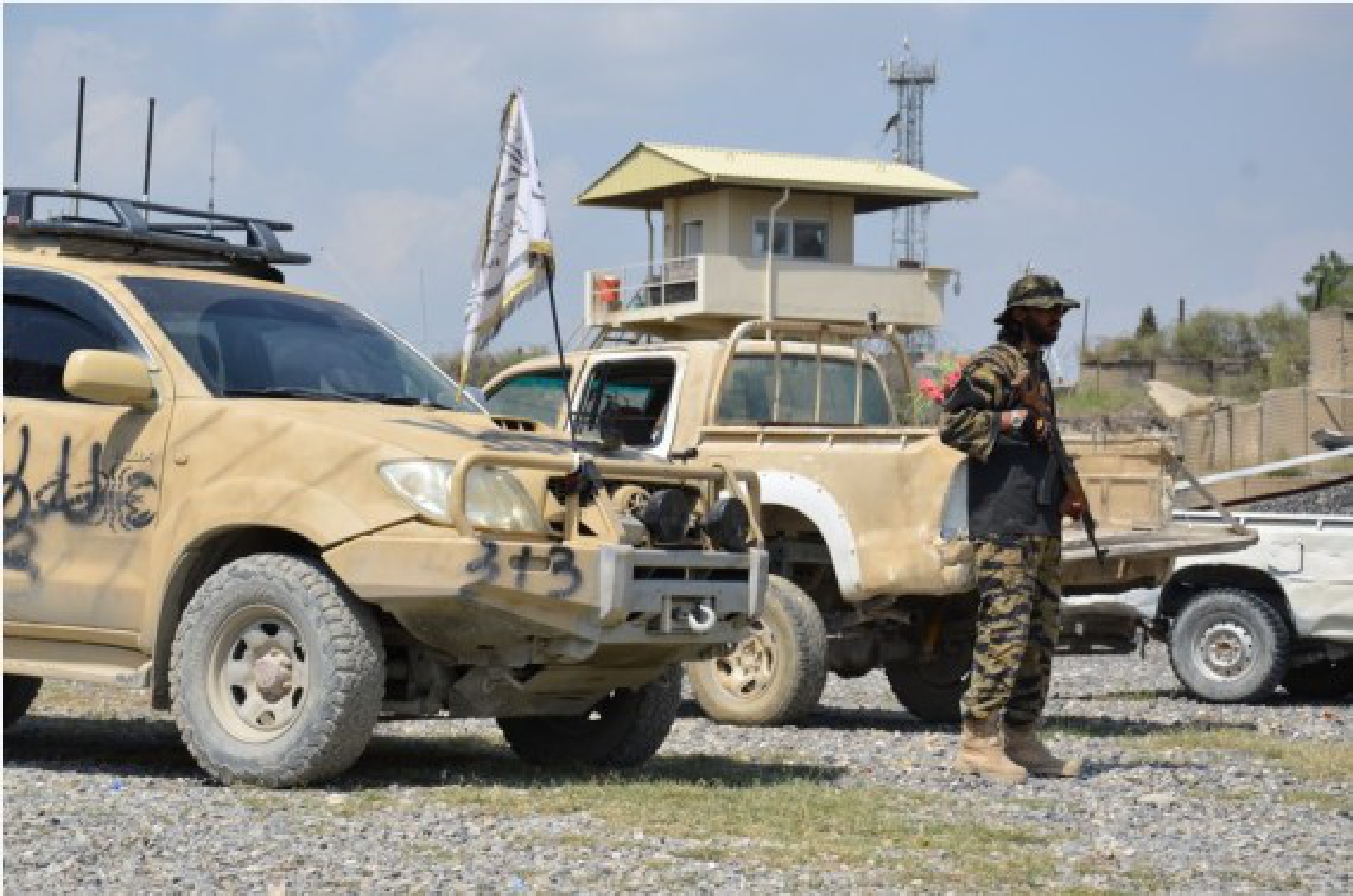 A member of Taliban stands guard at the former Khost Protection Force (KPF) military center in Khost city, eastern Afghanistan, Sept. 15, 2021.