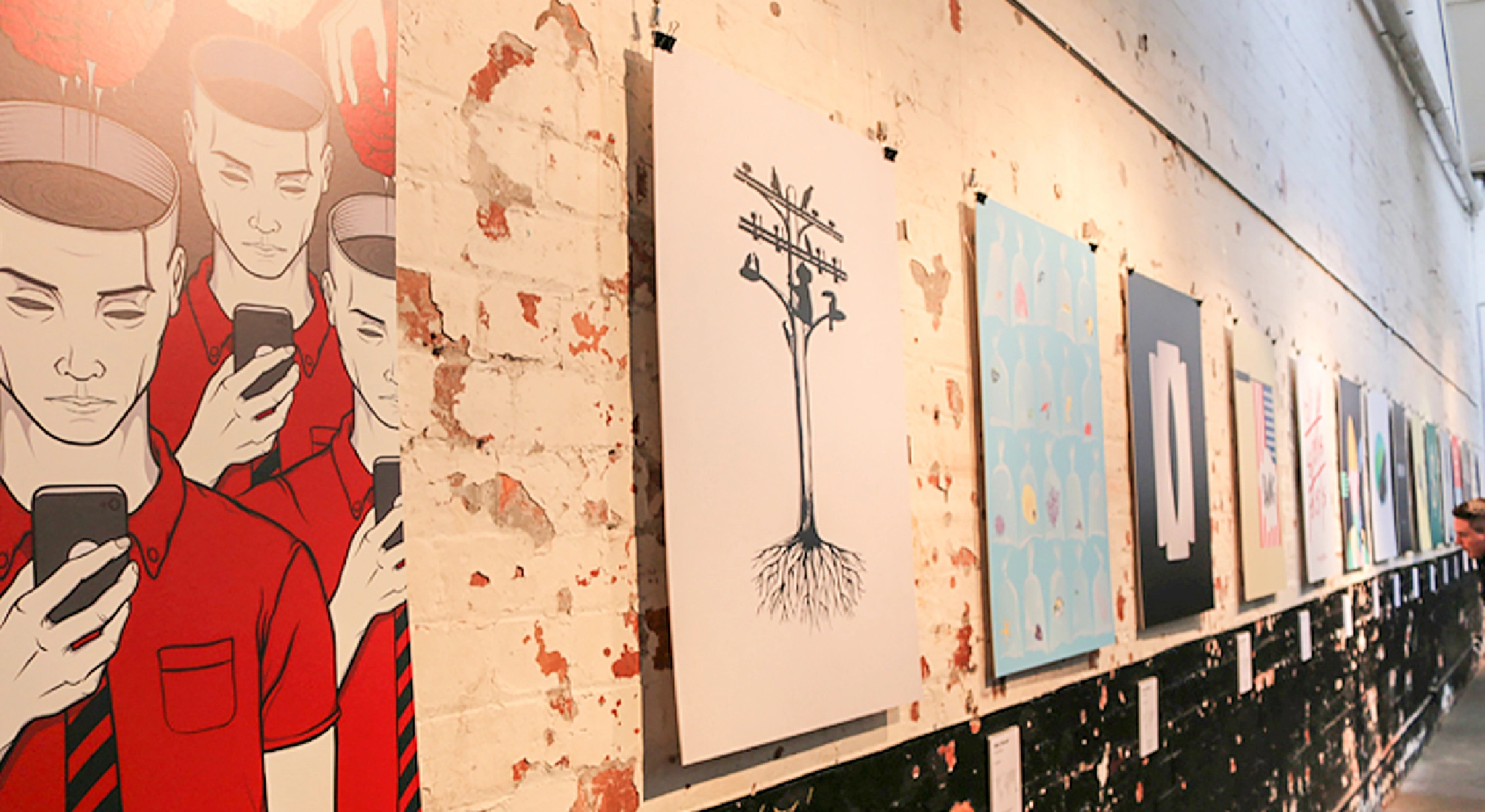 Top 30 Positive Posters exhibition at Thousand Pound Bend cafe