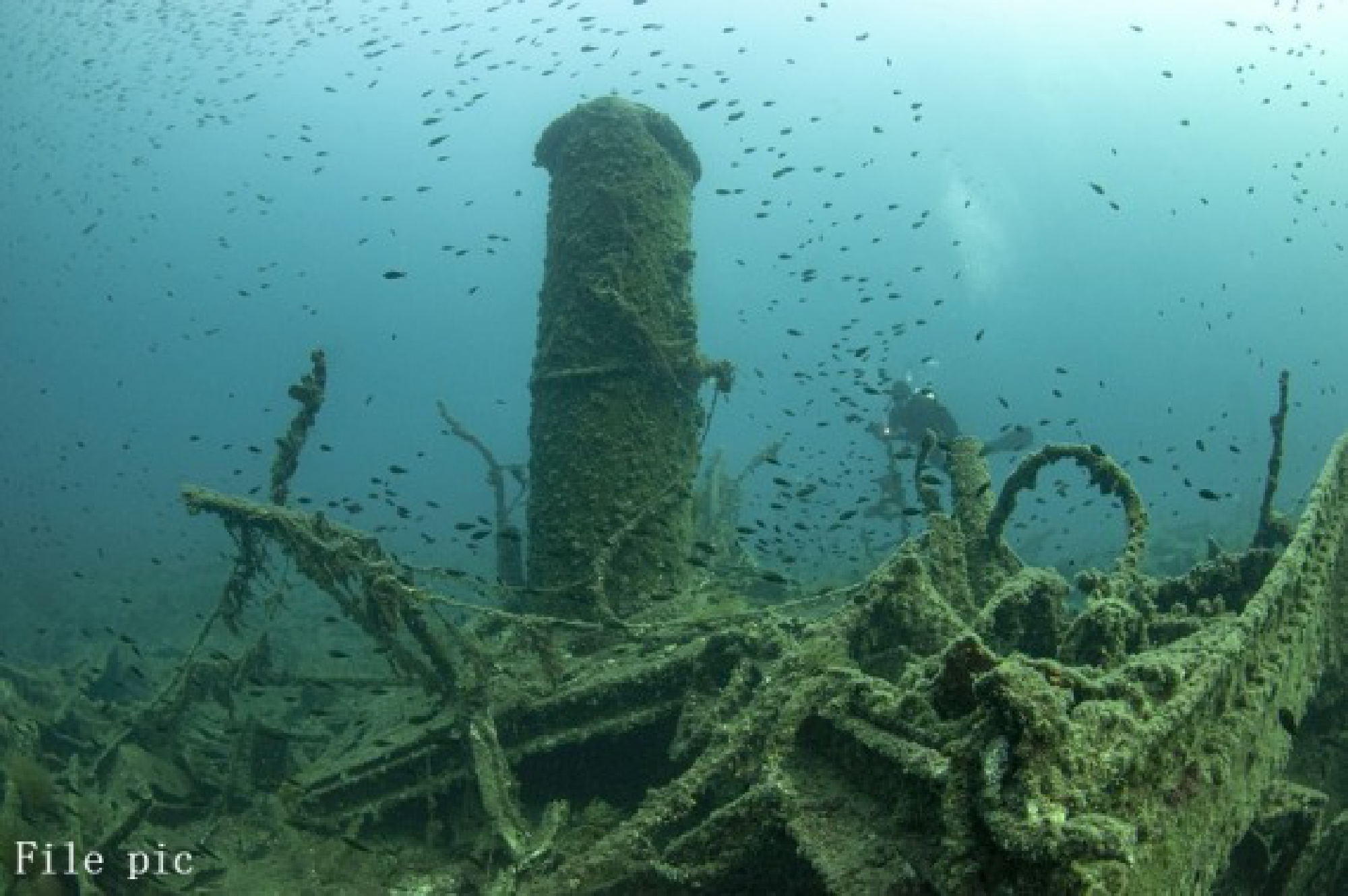 File pic taken in September 2011 shows shipwrecks of World War I at the Gallipoli Historical Underwater Park in Canakkale province, Turkey. (Gallipoli Historical Underwater Park/Handout via Xinhua)