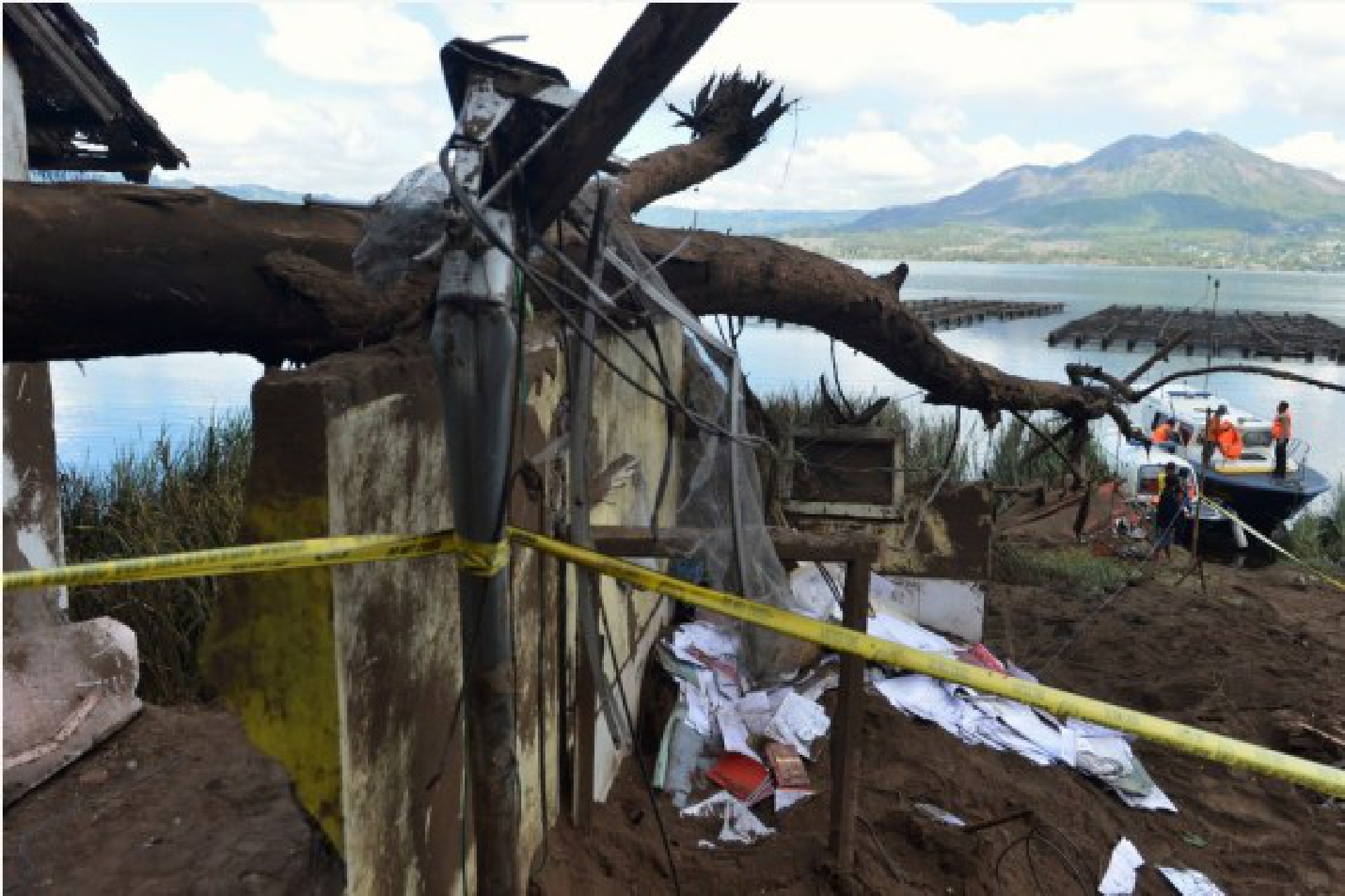 A damaged house is seen after a 4.8-magnitude quake and landslide hit Bali, in Indonesia, Oct. 16, 2021. (Photo by Komang Alfan/Xinhua)
