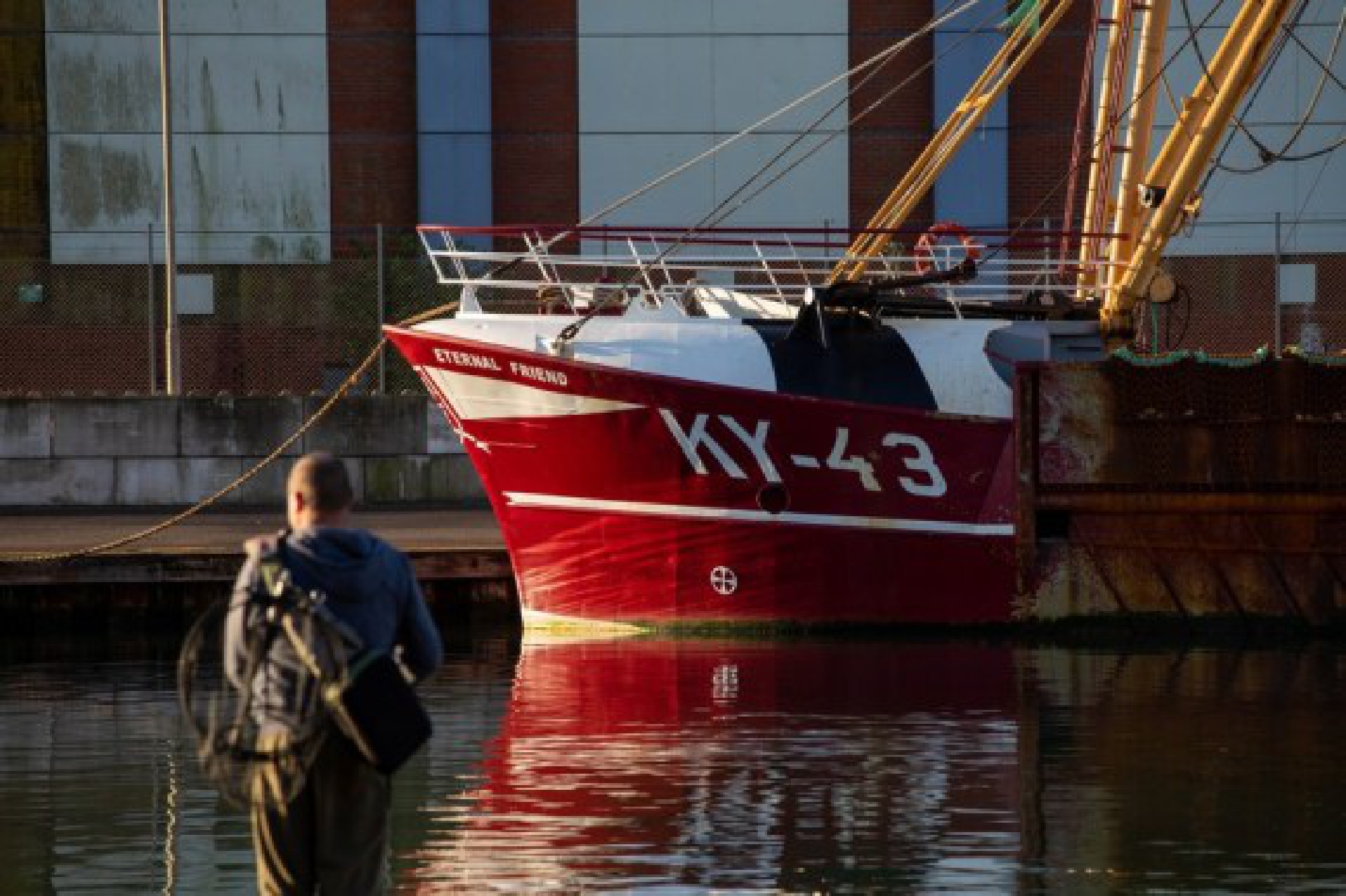 Photo taken on Oct. 11, 2020 shows a British fishing boat at Shoreham Docks, Britain. (Photo by Tim Ireland/Xinhua)