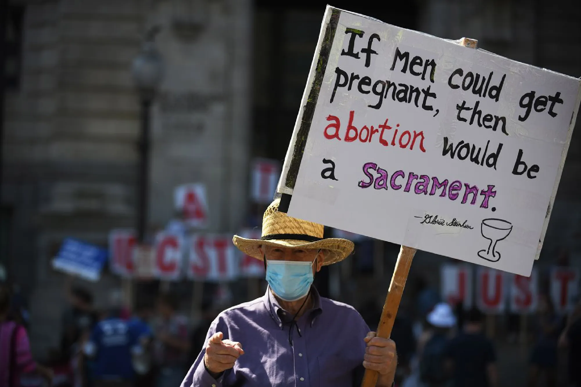 Women and their male supporters gather at Freedom Plaza in Washington on Saturday for the Women's March. PHOTO CREDIT: photo for The Washington Post by Astrid Riecken.