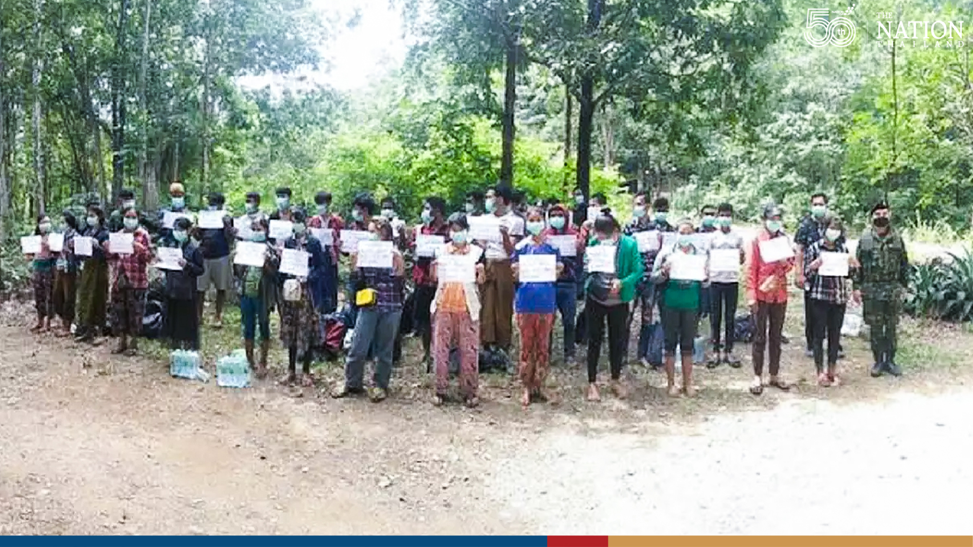 260 Myanmar nationals caught sneaking across the border in Kanchanaburi