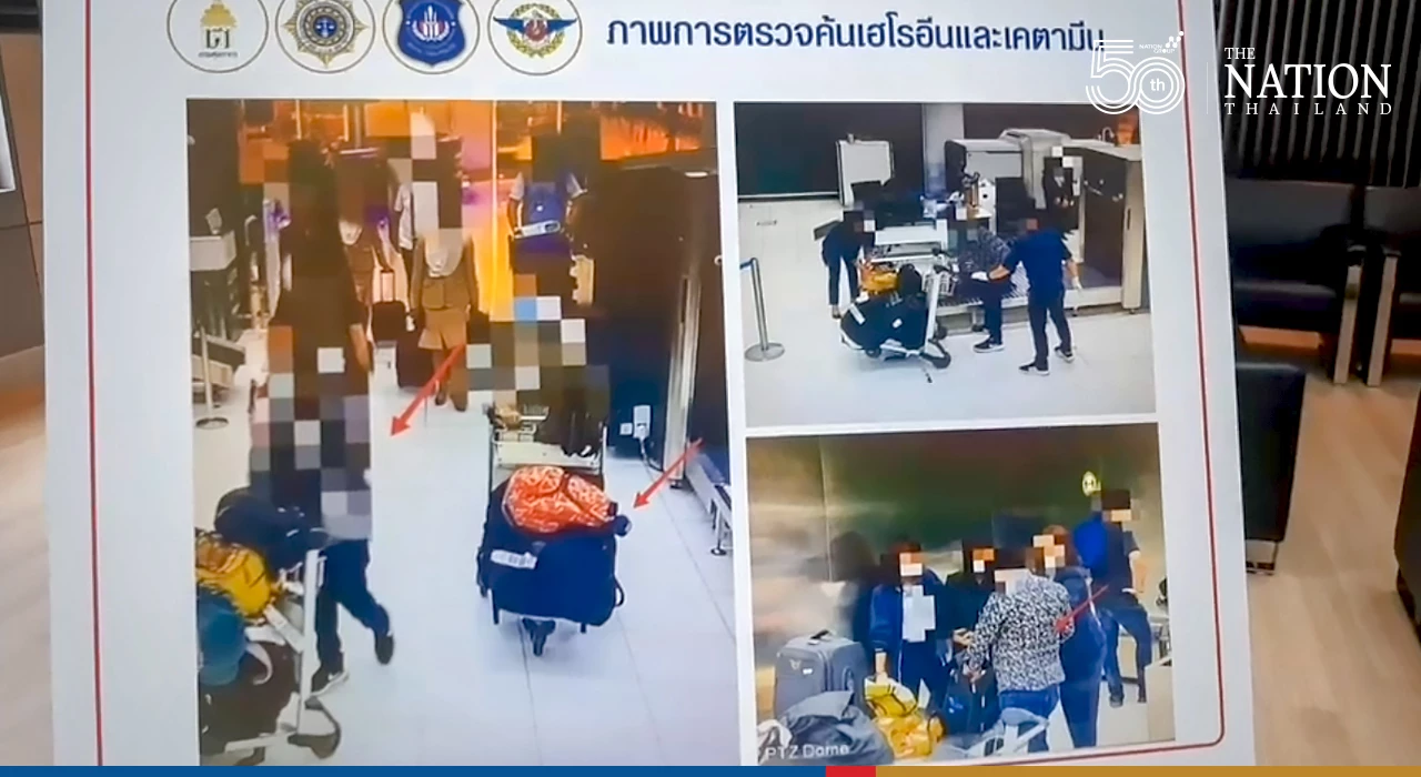 2 Pakistani men caught in Suvarnabhumi with haul of ketamine, heroin