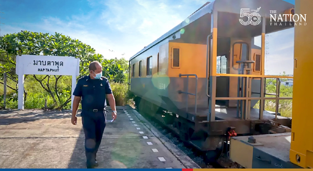 Train from Map Ta Phut to Laos goes on test run