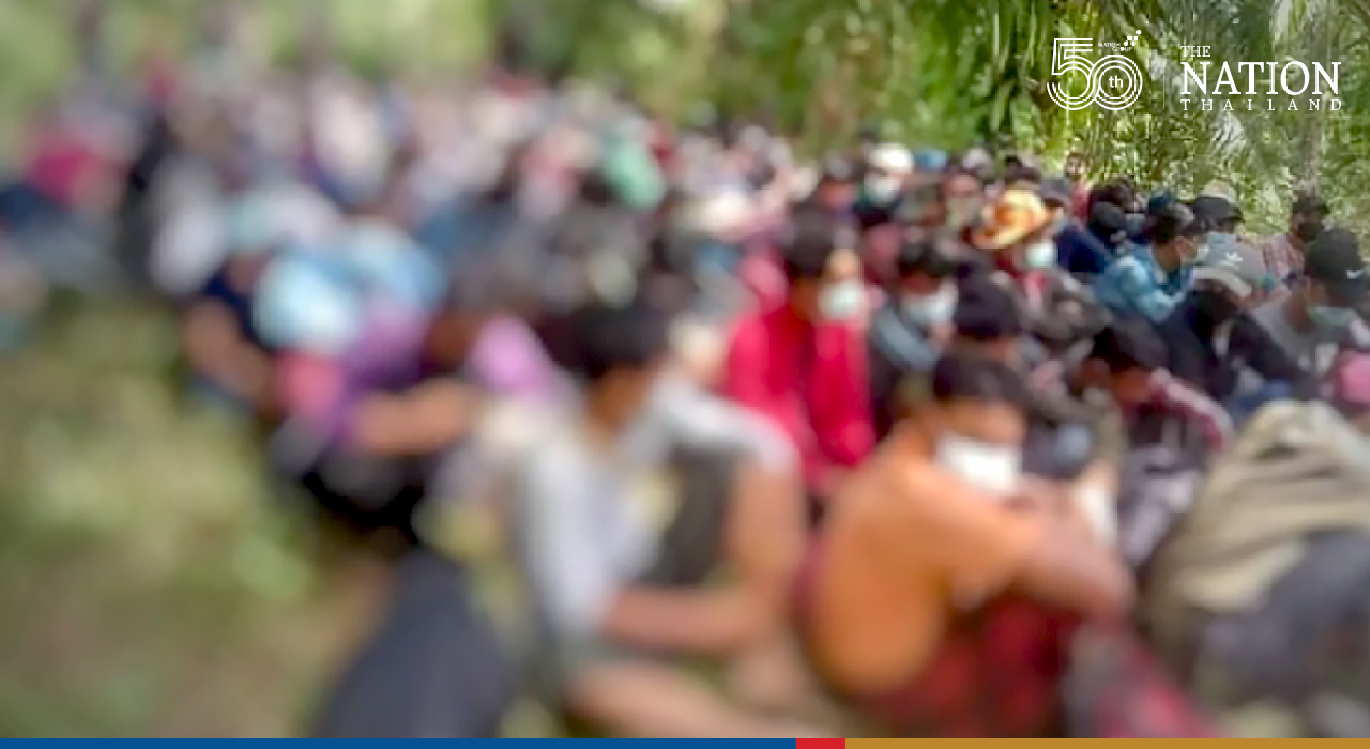218 Myanmar nationals caught sneaking across the border in Kanchanaburi