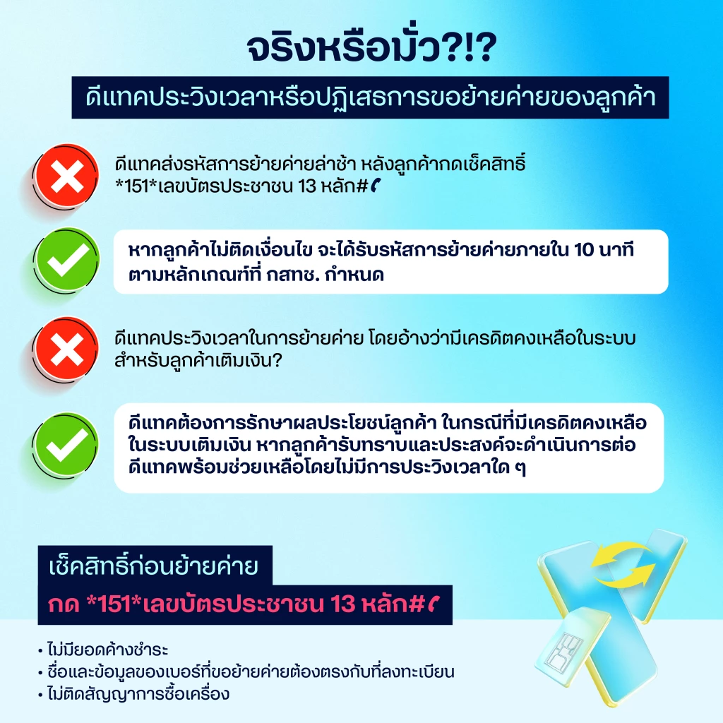 dtac reiterates compliance with NBTC Mobile Number Portability (MNP) regulations