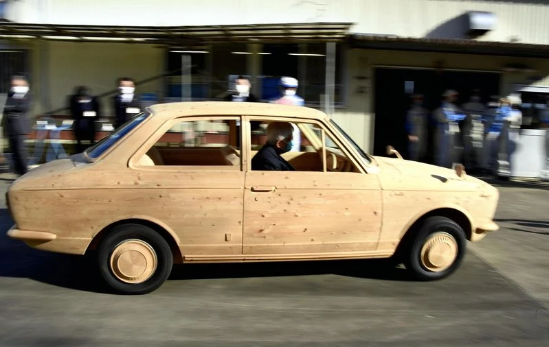 Wooden Corolla replica driven in test run