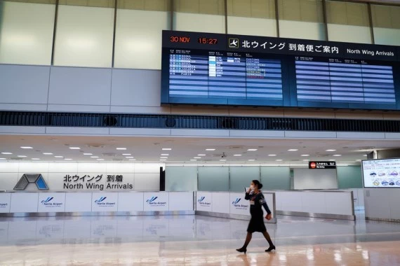 Photo taken on Nov. 30, 2021 shows the international arrivals of Narita airport Terminal 1 in Tokyo, Japan. (Xinhua/Zhang Xiaoyu)