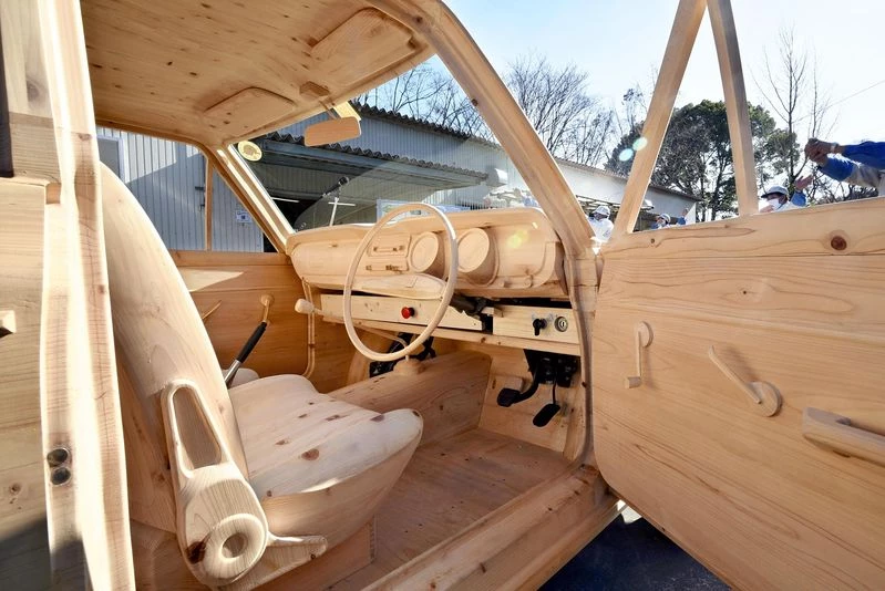 Wooden Corolla replica driven in test run