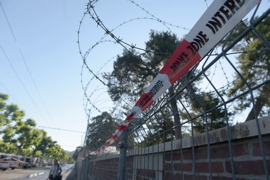 Photo taken on June 15, 2021 shows fences with barbed wires are seen outside the Villa La Grange, the venue for a summit in Geneva, Switzerland, between U.S. President Joe Biden and his Russian counterpart Vladimir Putin.(Xinhua/Guo Chen)