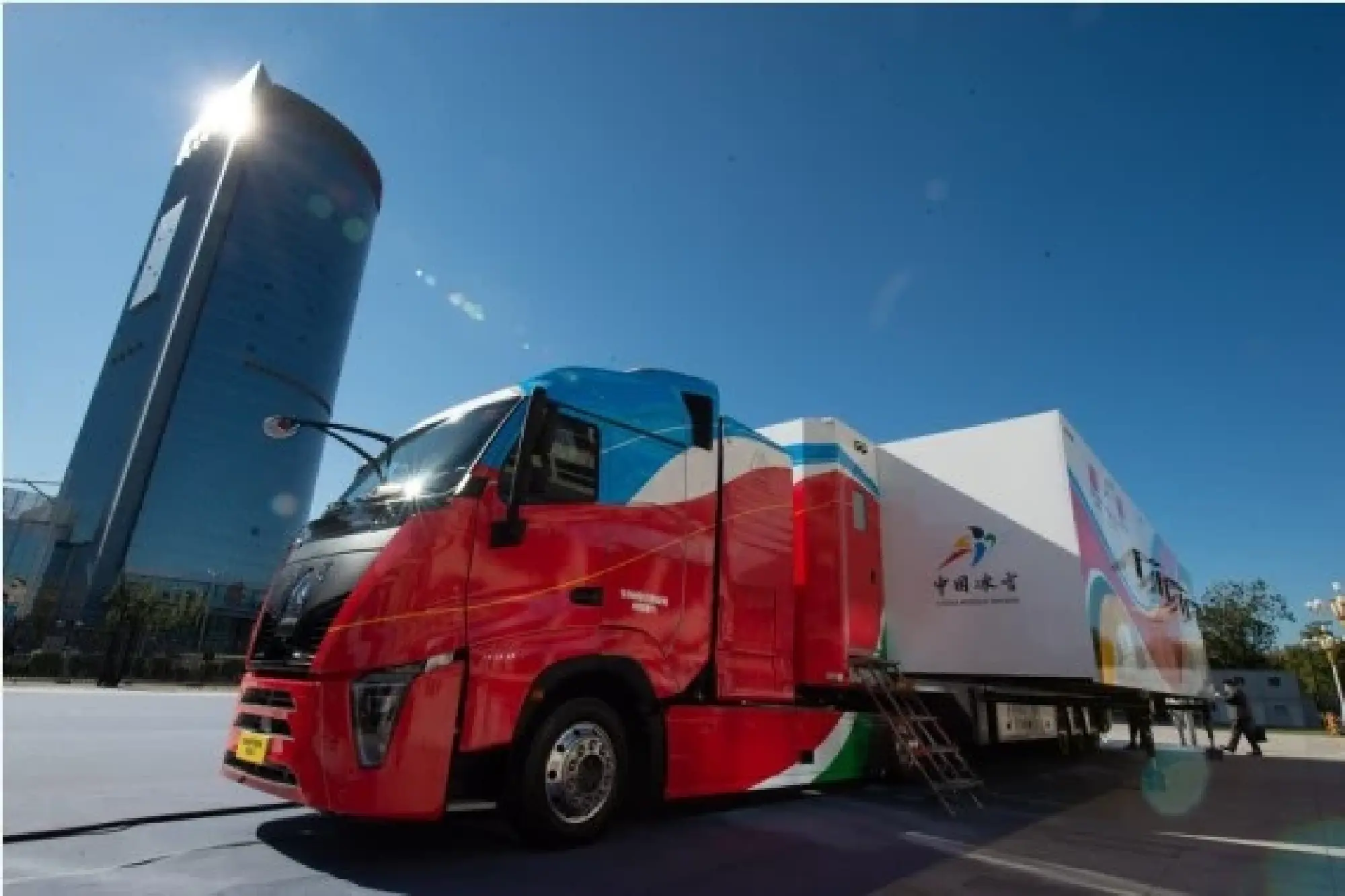 Photo taken on Oct. 27, 2021 shows China's first ski wax truck with independent intellectual property in Beijing, China. (Xinhua/Chen Zhonghao)