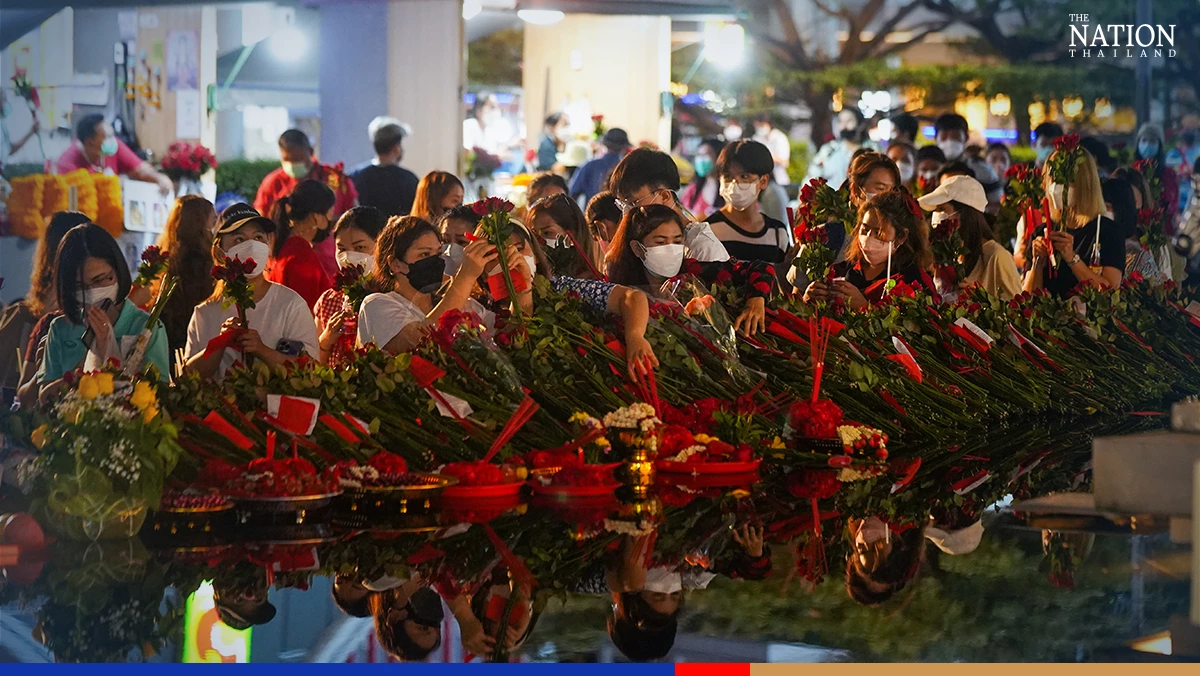 Praying for a happy Valentine's at Bangkok's shrine to love