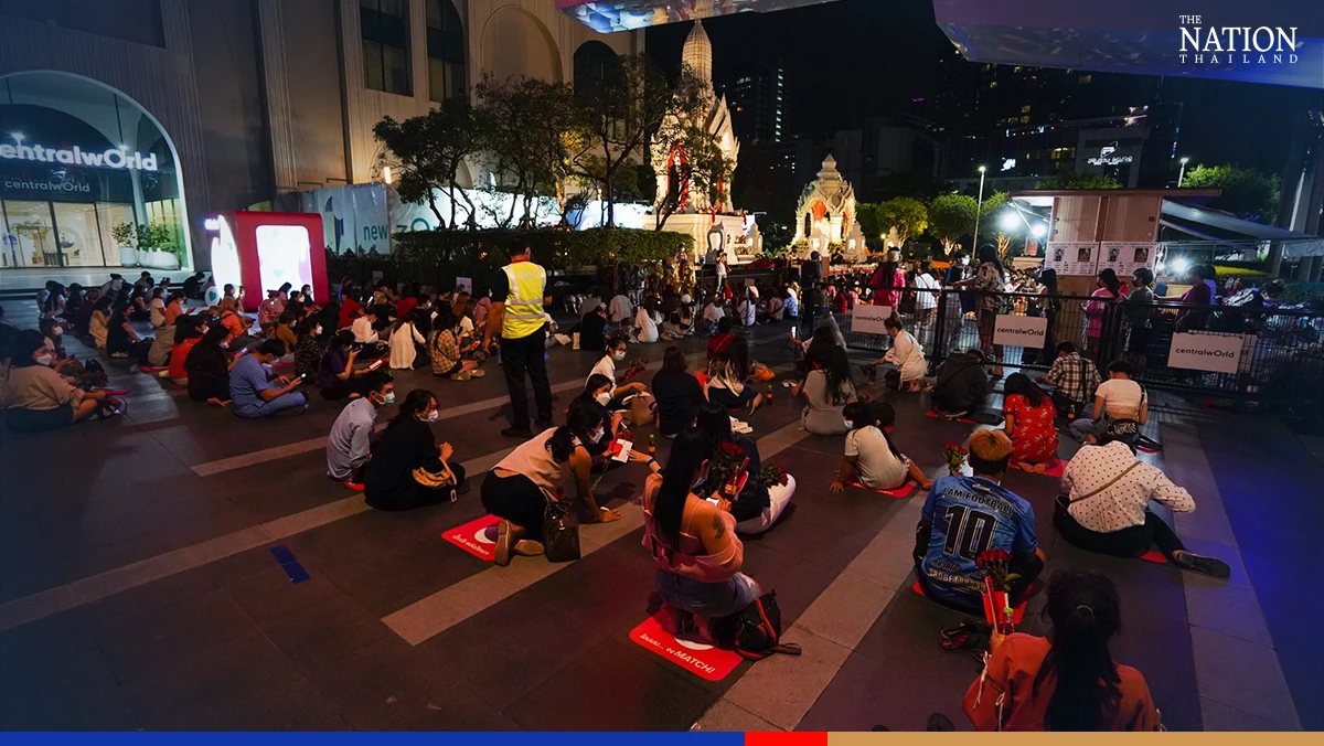 Praying for a happy Valentine's at Bangkok's shrine to love
