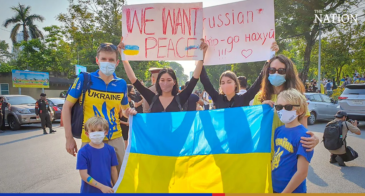 Ukrainians hold anti-war rallies across Thailand