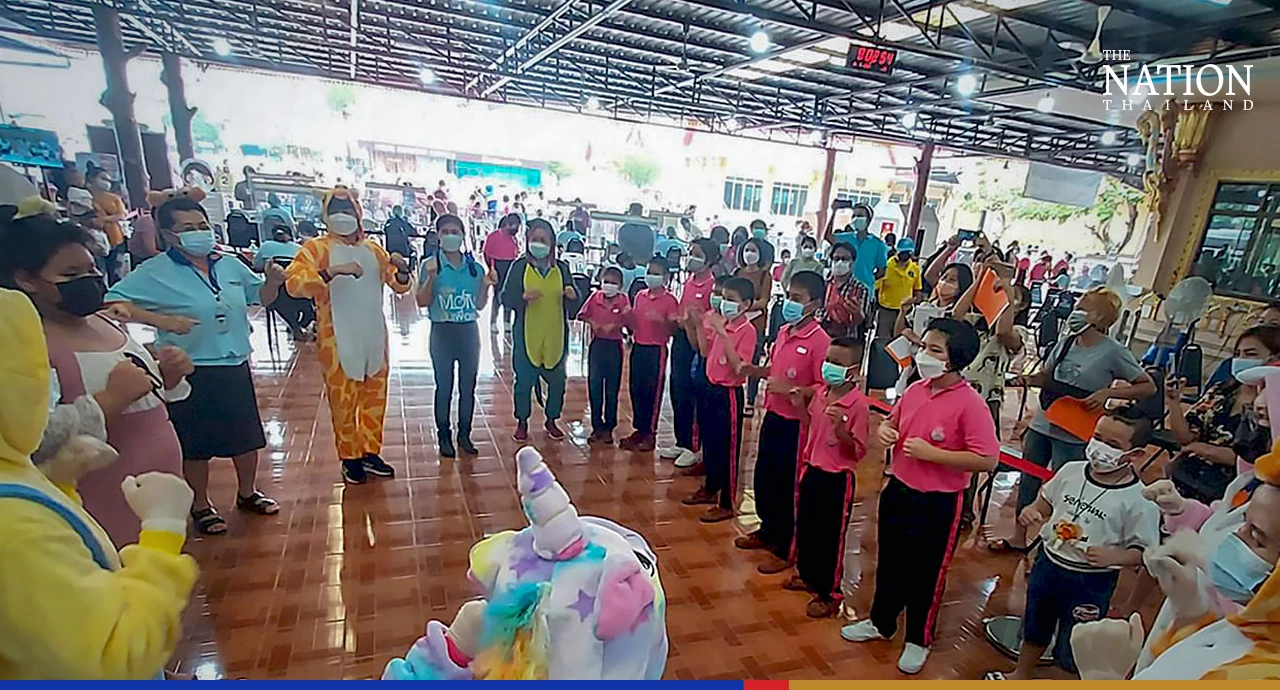 It's fun time for children getting vaccinated