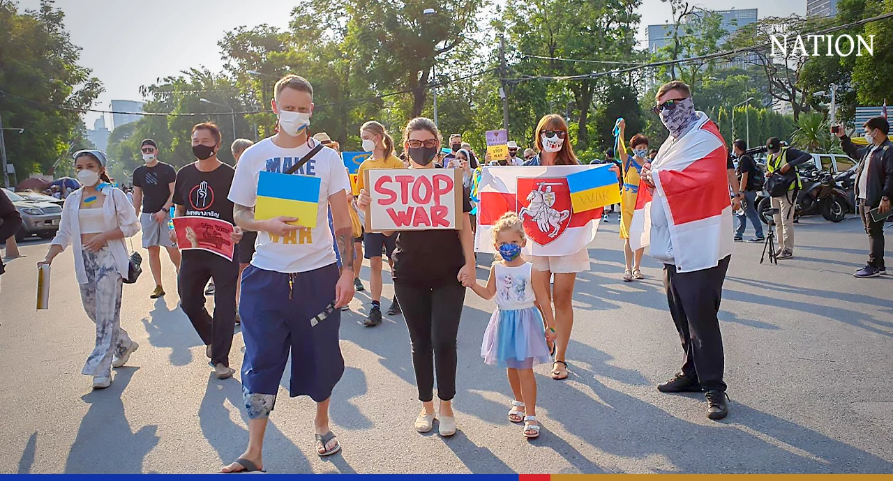 Ukrainians hold anti-war rallies across Thailand