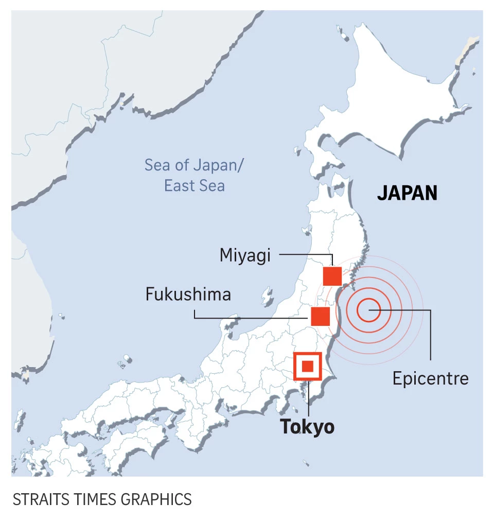 7.3-magnitude quake strikes off north-east Japan, a Shinkansen bullet train derailed