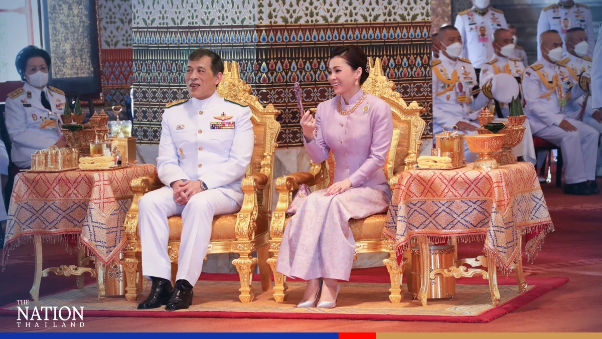 Their Majesties attend Songkran merit-making ceremony