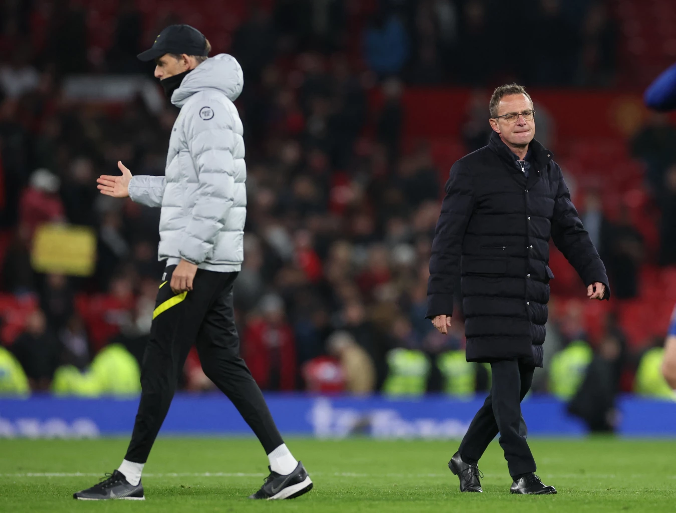  Chelsea manager Thomas Tuchel and Manchester United interim manager Ralf Rangnick after the match REUTERS/Phil Noble