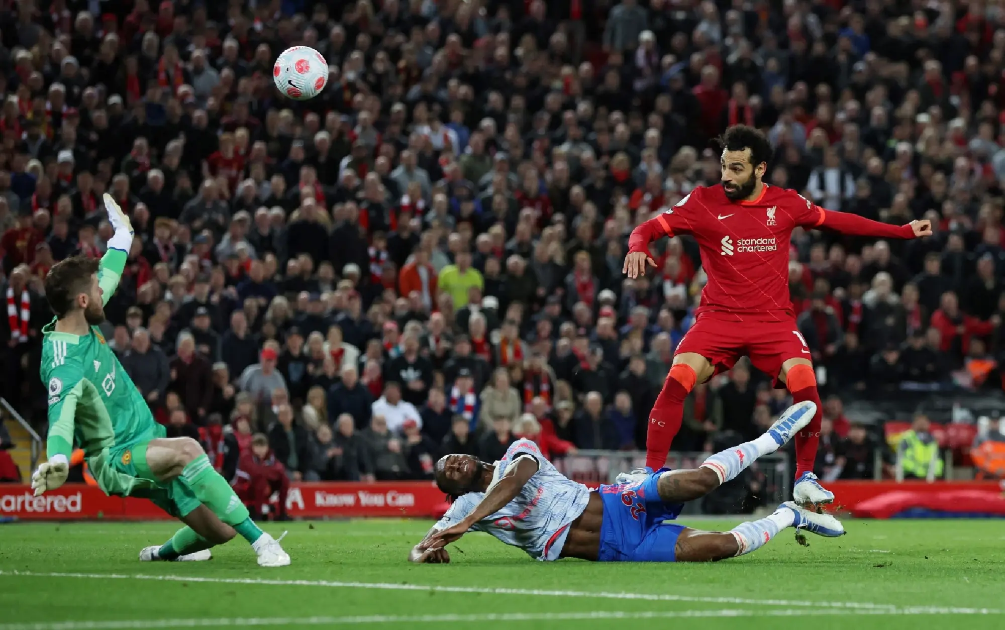  Liverpool's Mohamed Salah scores their fourth goal REUTERS/Phil Noble  