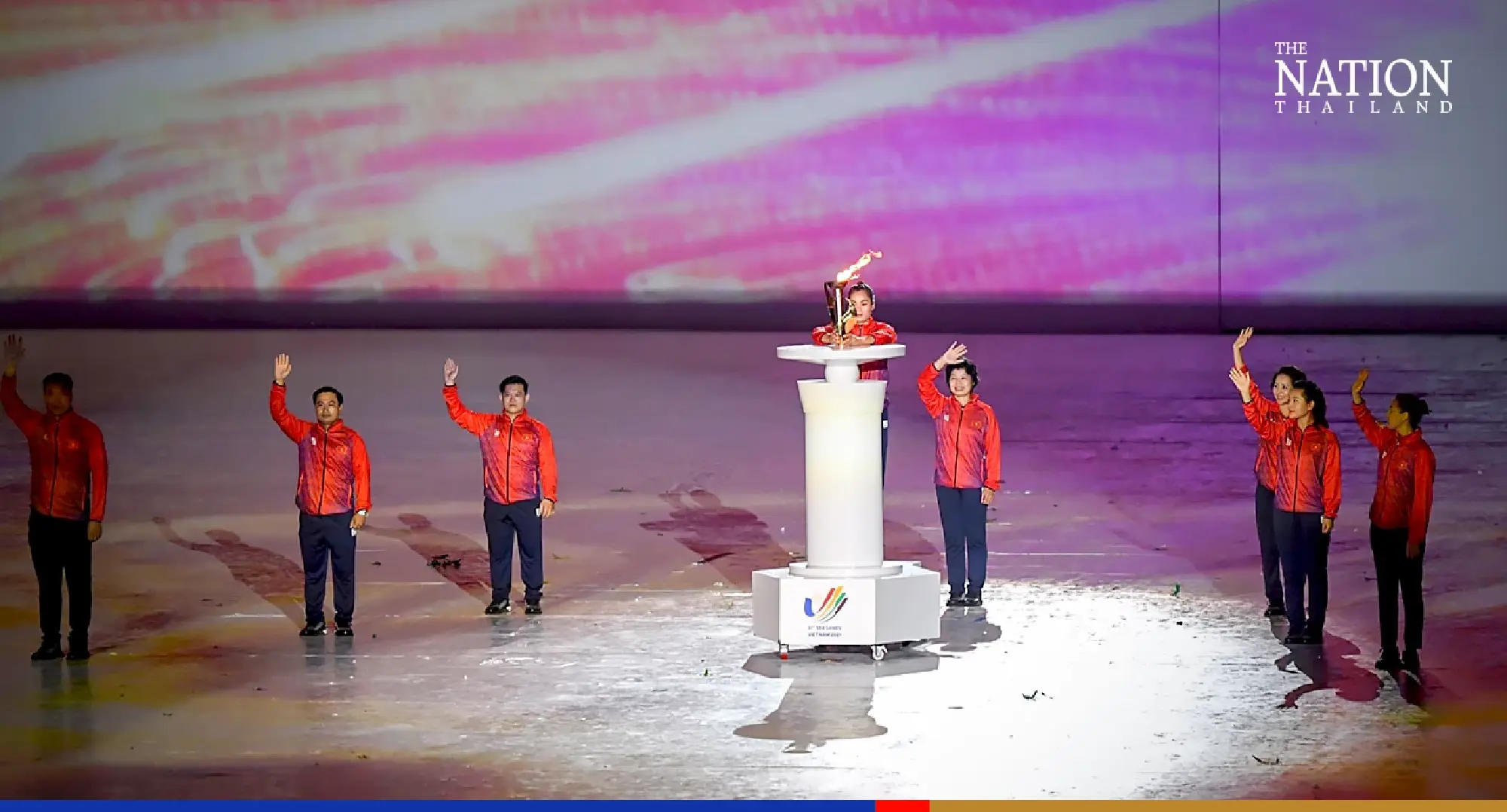 SEA Games launches in a sea of pink as Hanoi heavens open