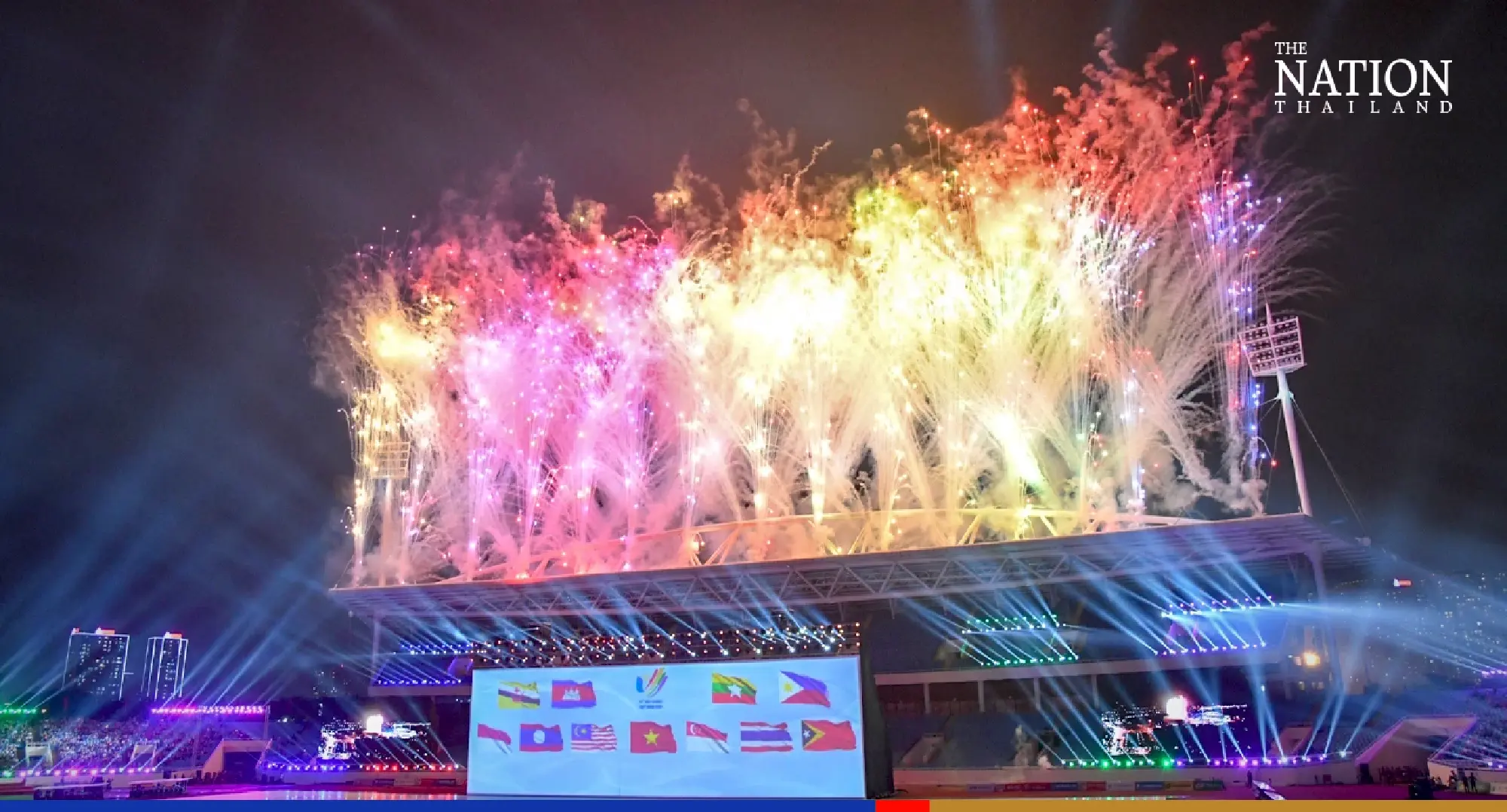 SEA Games launches in a sea of pink as Hanoi heavens open