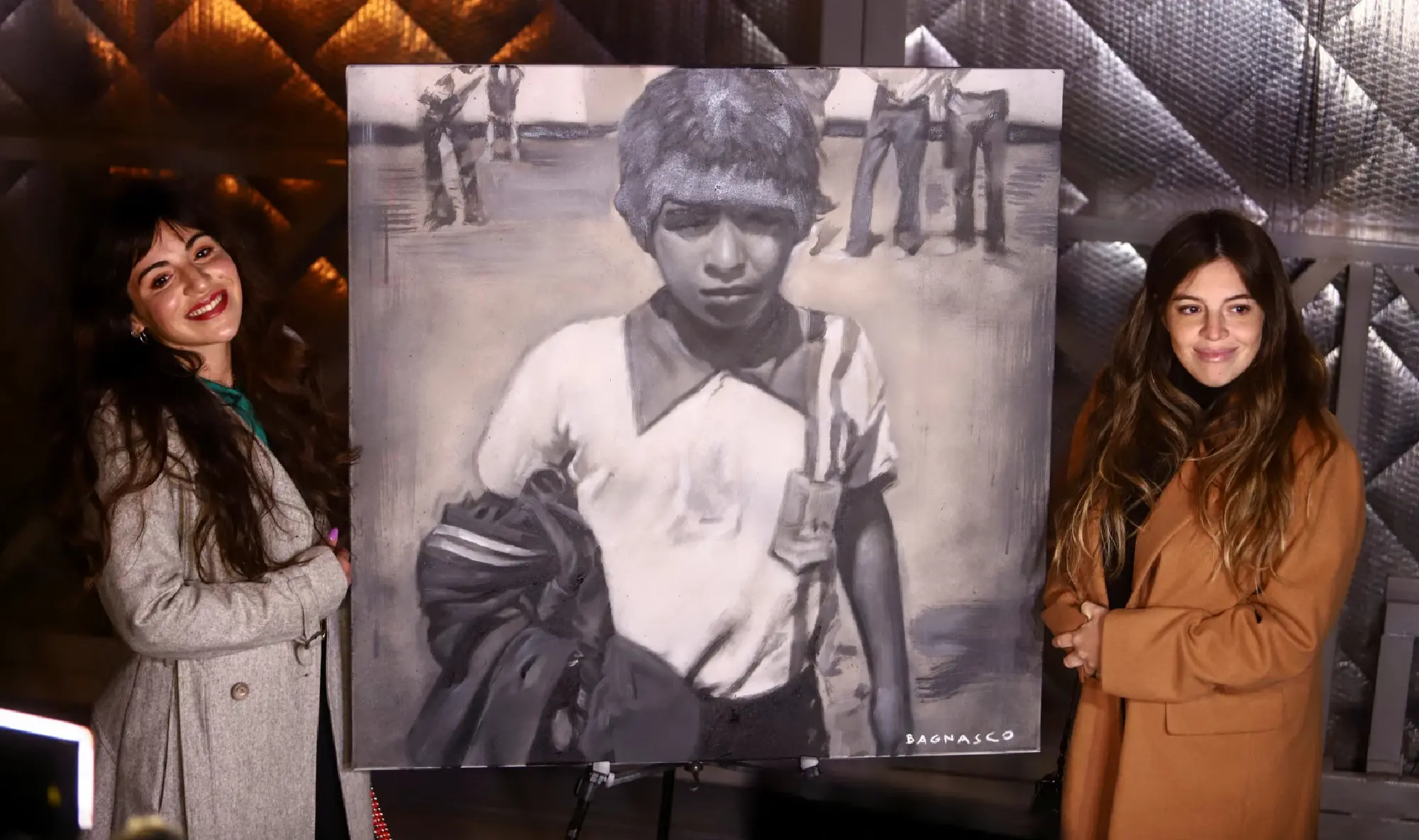 Maradona's daughters Giannina and Dalma take part in an event to launch the world tour to Qatar’s World Cup of the TANGO D10S, a themed airplane with a museum with objects used by late soccer legend Diego Armando Maradona, in Buenos Aires, Argentina May 25, 2022. REUTERS/Matias Baglietto