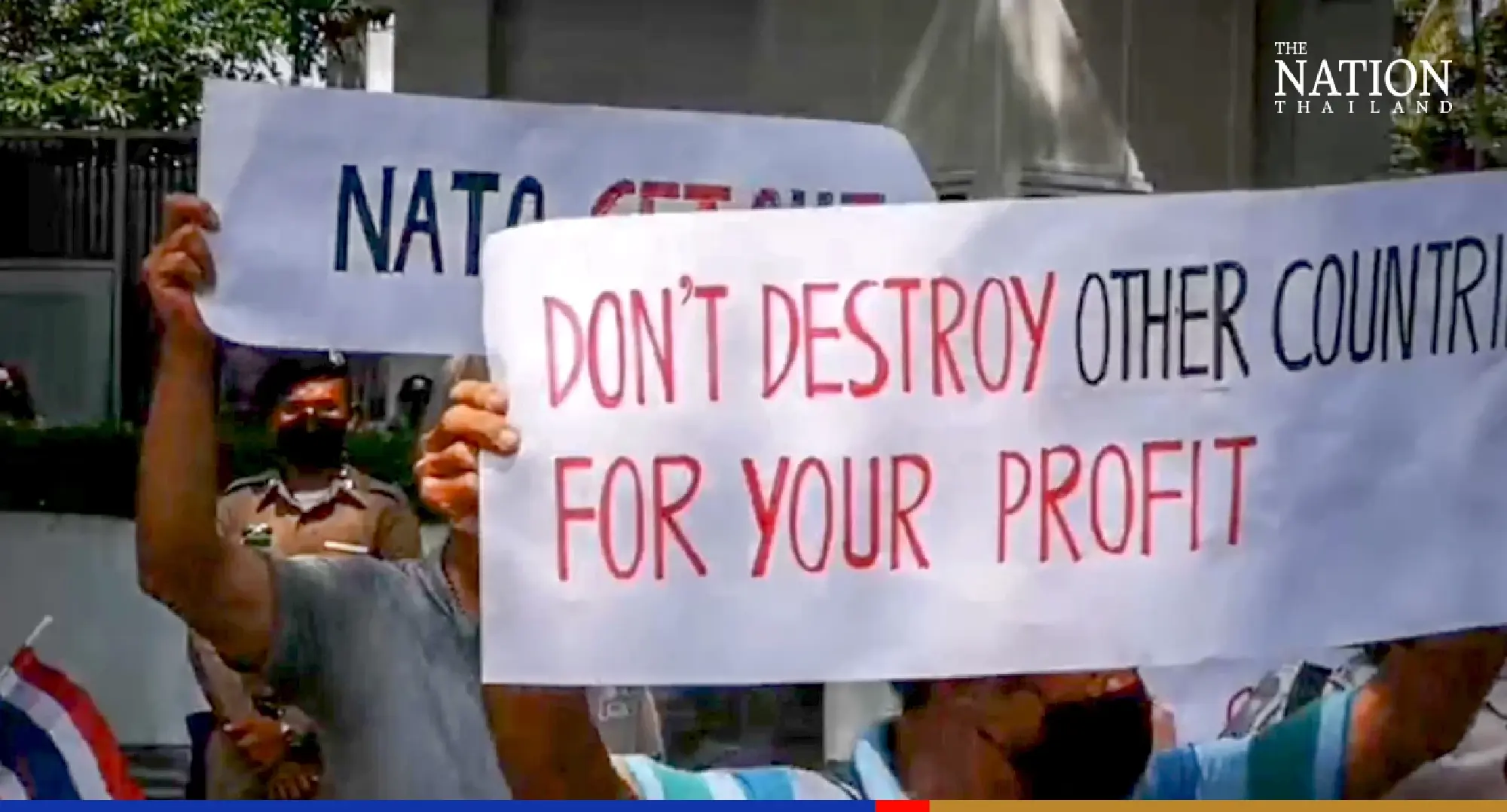 Protesters outside US Embassy oppose Thailand joining new alliance