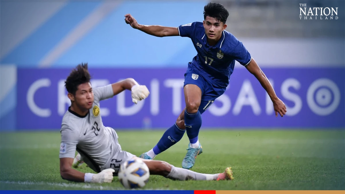 Thais rout Malaysia to top the group in U23 Asia Cup football