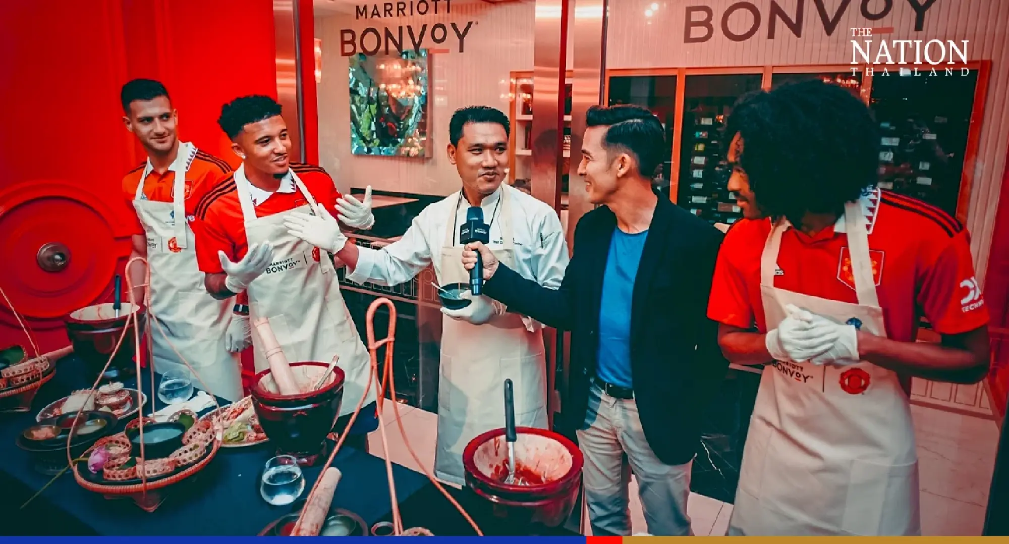 Jadon Sancho slices past Man Utd teammates to win Thai cooking clash