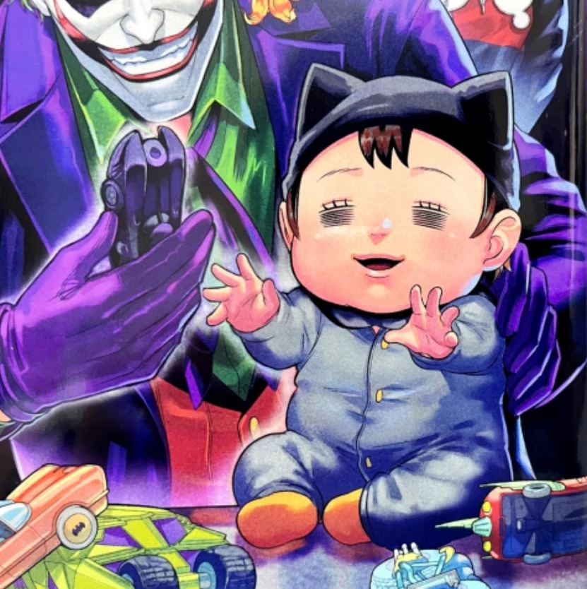 Japanese manga : Joker raising a Baby Batman