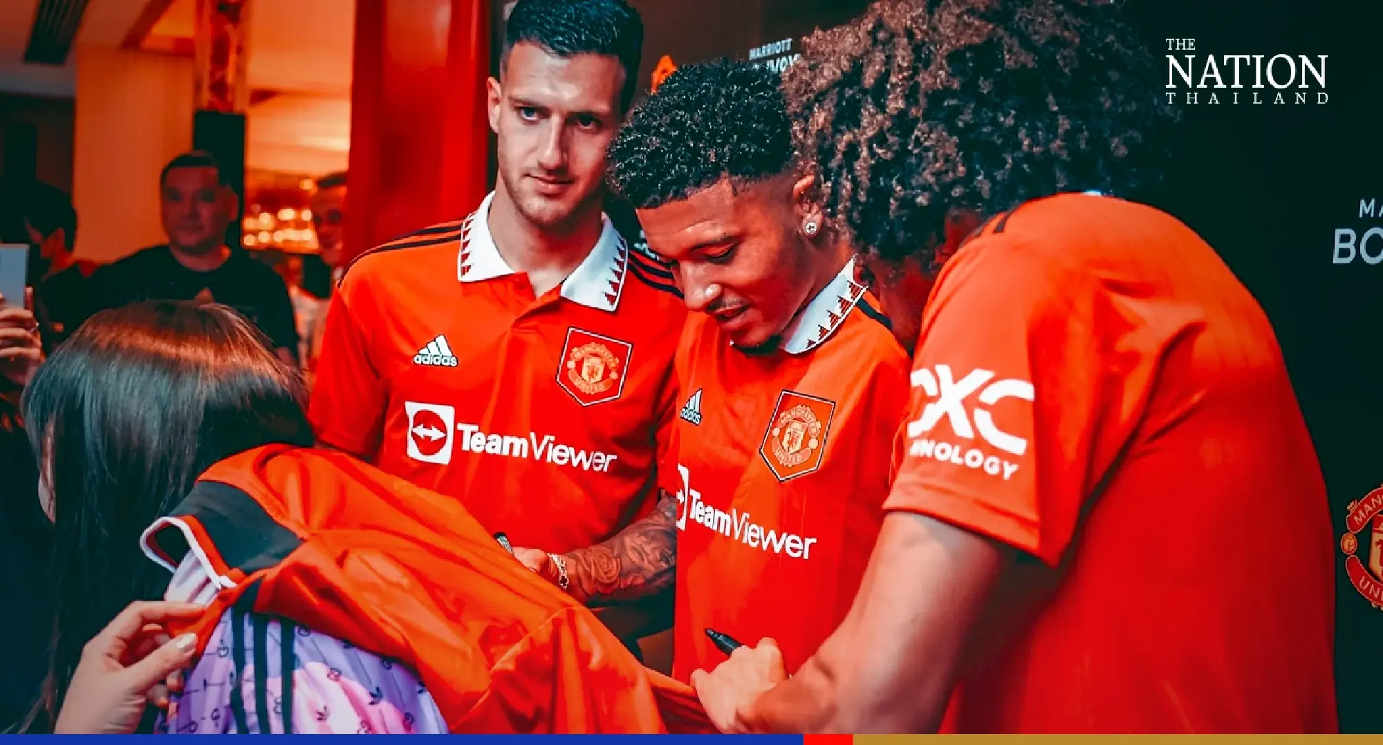 Jadon Sancho slices past Man Utd teammates to win Thai cooking clash