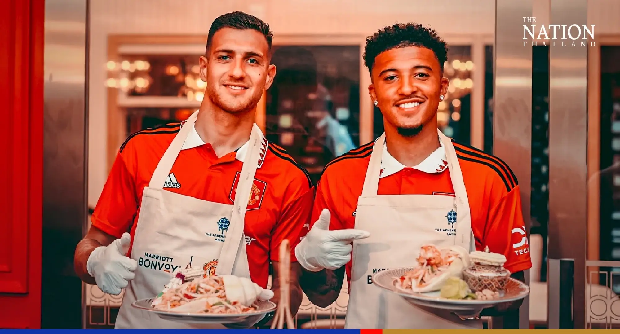 Jadon Sancho slices past Man Utd teammates to win Thai cooking clash