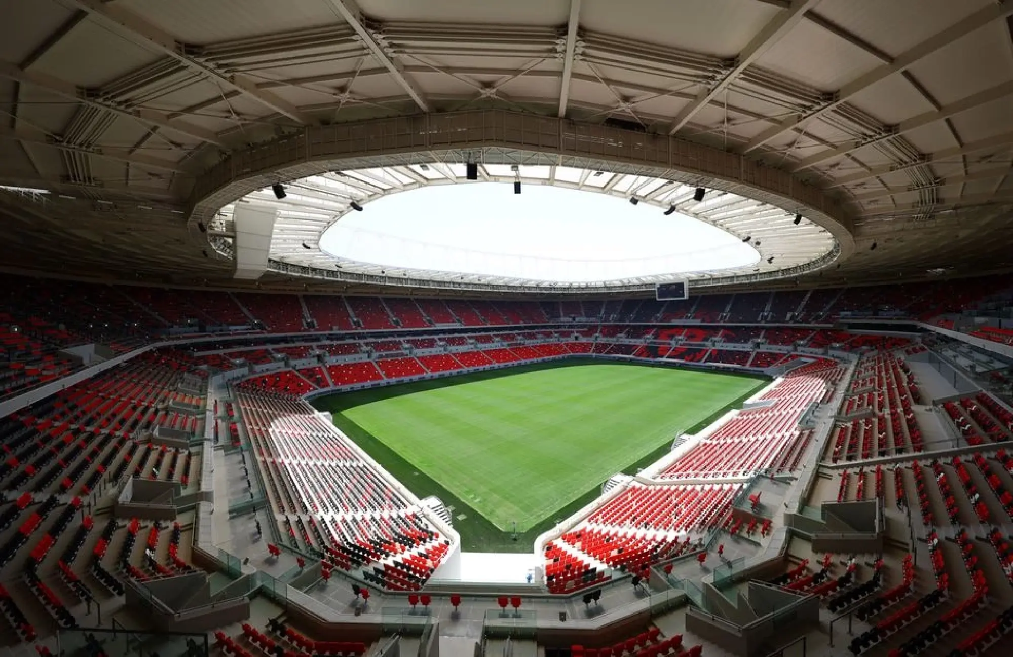 Soccer Football - General views of the Ahmad Bin Ali Stadium - Ahmad Bin Ali Stadium, Al Rayyan, Qatar, March 30, 2022. General view inside the Ahmad Bin Ali Stadium, a venue for the 2022 Qatar World Cup REUTERS/Pawel Kopczynski