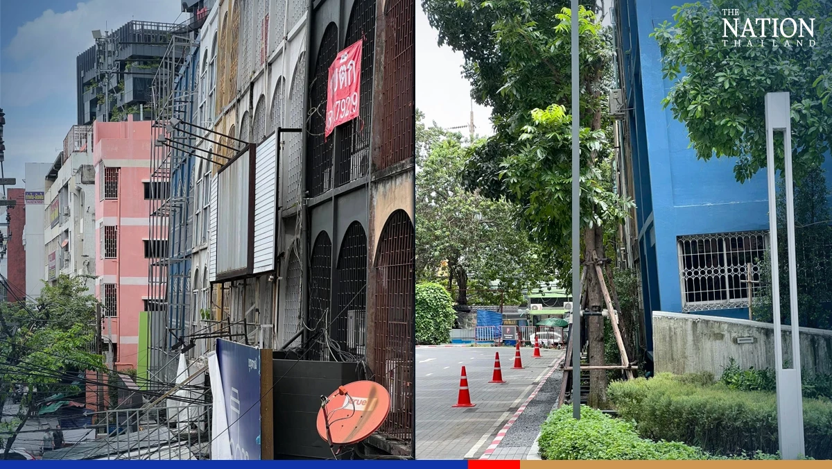 Leaning shophouses on Bangkok's Sukhumvit trigger public alarm, probe